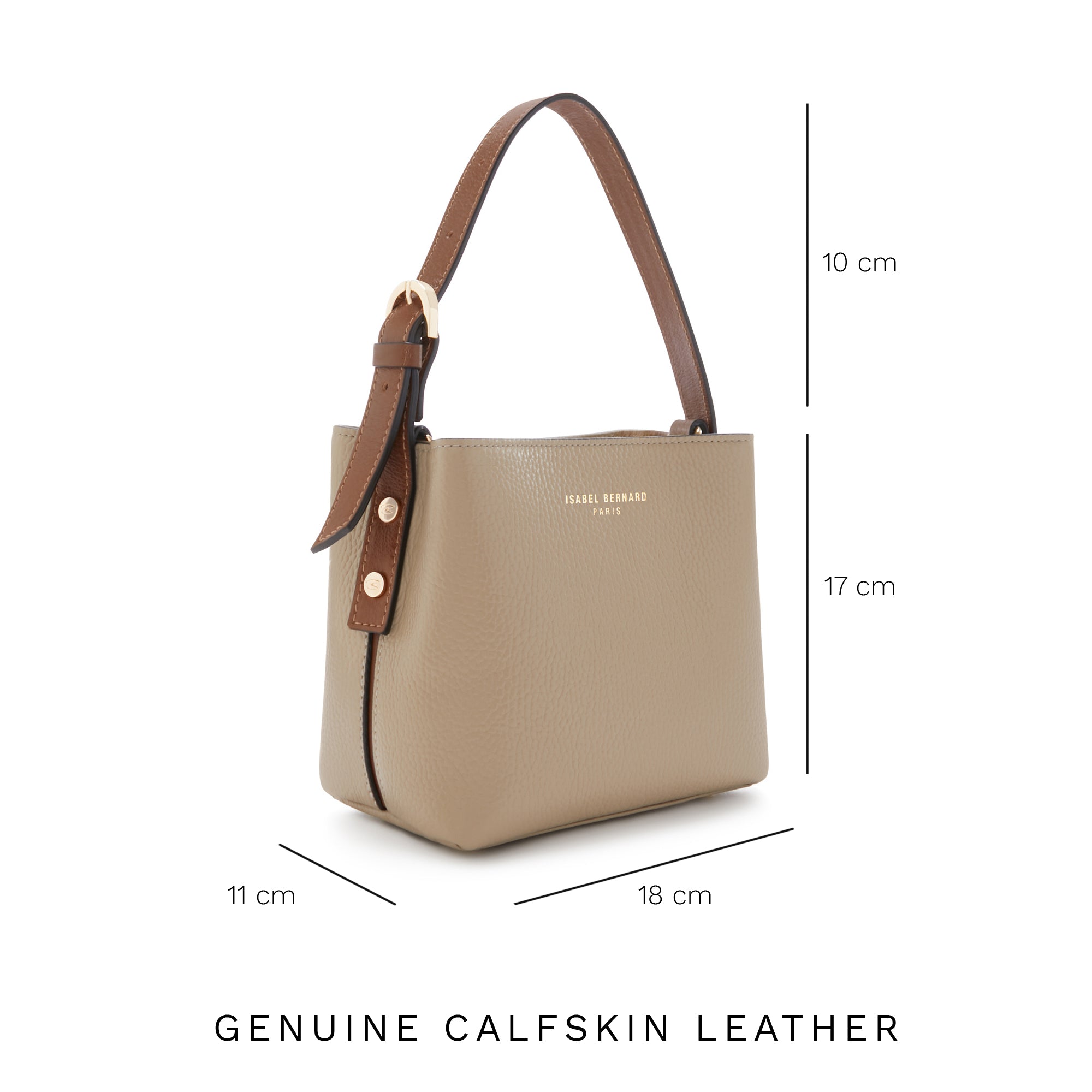 Honoré Adriane Mini Taupe Leather Handbag - Genuine Calfskin Leather Crossbody Purse for Women, Perfect for Work, Travel & Everyday Use