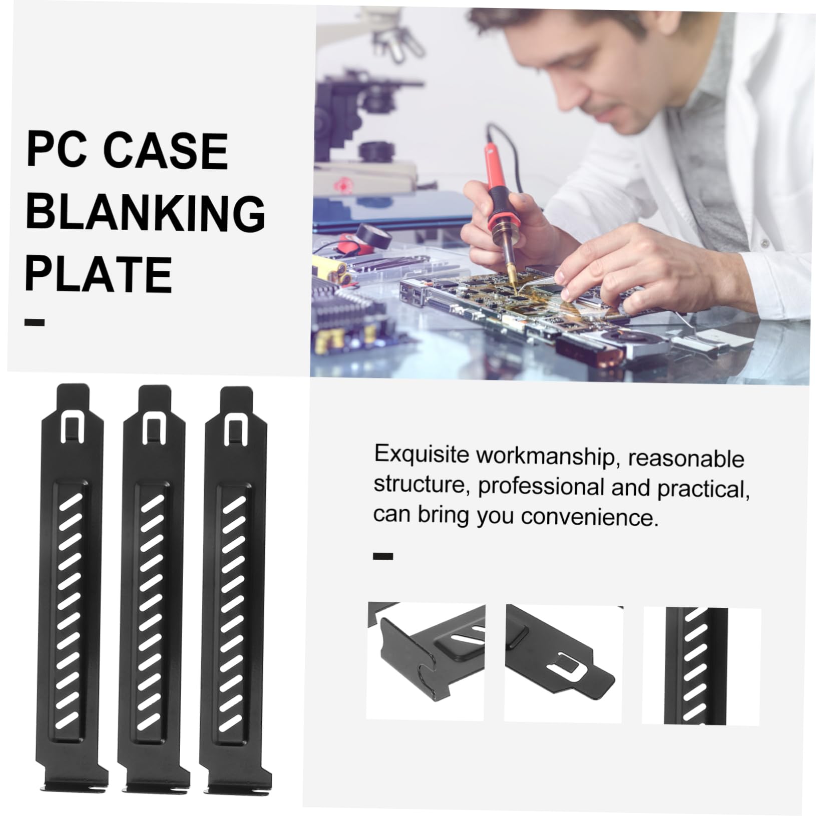 Mikikit 40 Pcs Stainless Steel PCI Slot Covers - Vented Dust-Proof Blanking Plates for Computer Case, Grey GPU Bracket Deflector - Perfect for PC Build, Gaming Rigs & Server Chassis Protection