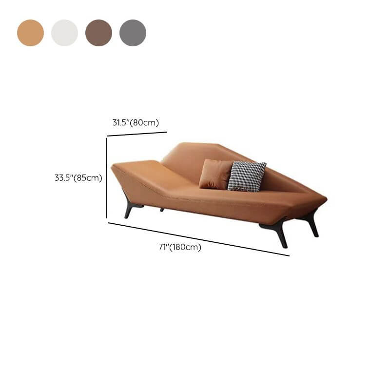 Premium Genuine Leather Chaise Lounge Chair - Gray/Chestnut/Beige - Right/Left Facing - Living Room Furniture for Relaxation & Home Decor