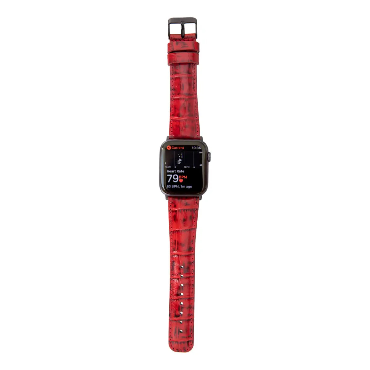 Genuine Red Crocodile Pattern Leather Apple Watch Band - Classic Luxury Strap for Apple Watch Series 9/8/7/SE - Perfect for Business, Formal Events & Everyday Wear