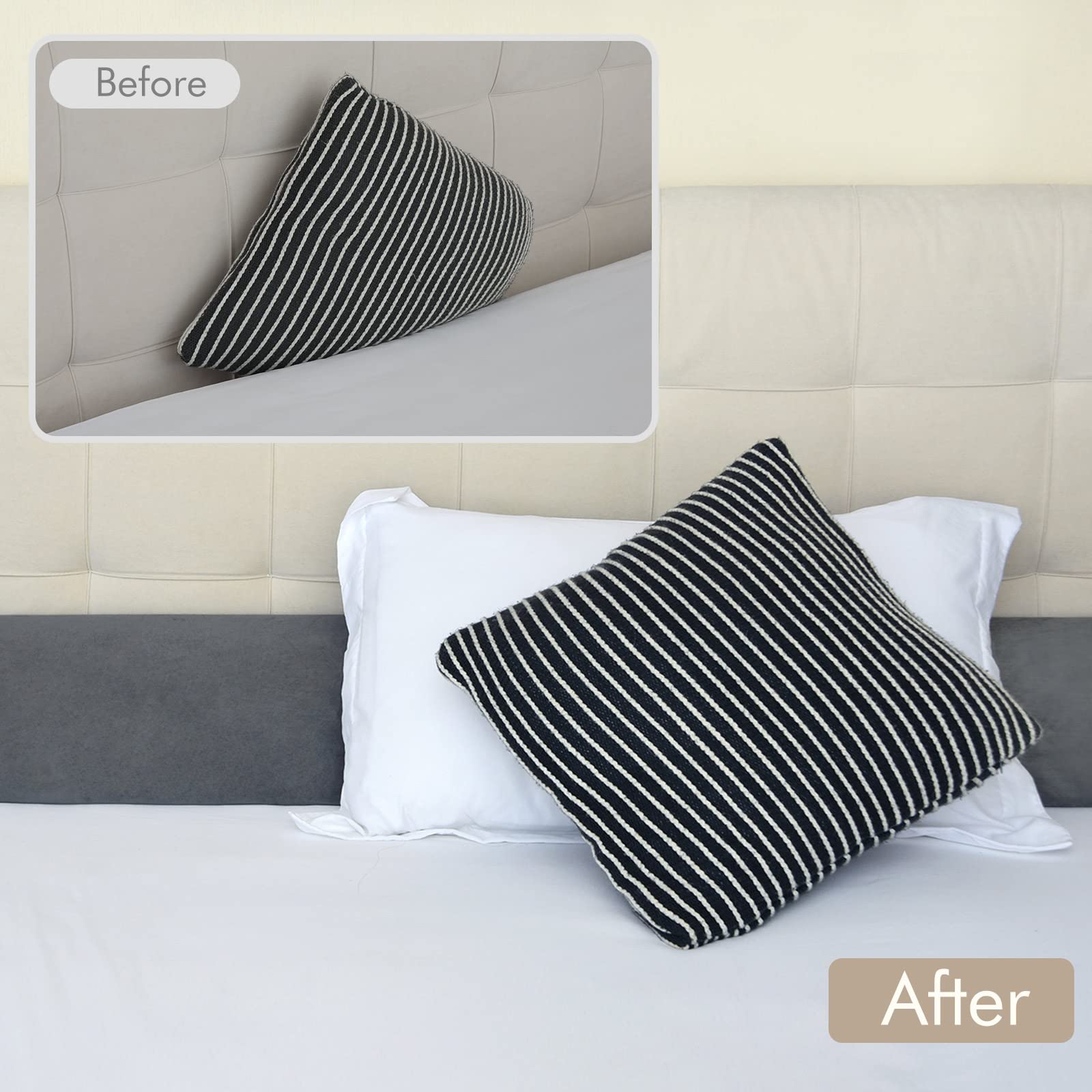 Vekkia Bed Wedge Pillow for Headboard Gap - Queen Size Mattress Gap Filler (0-5