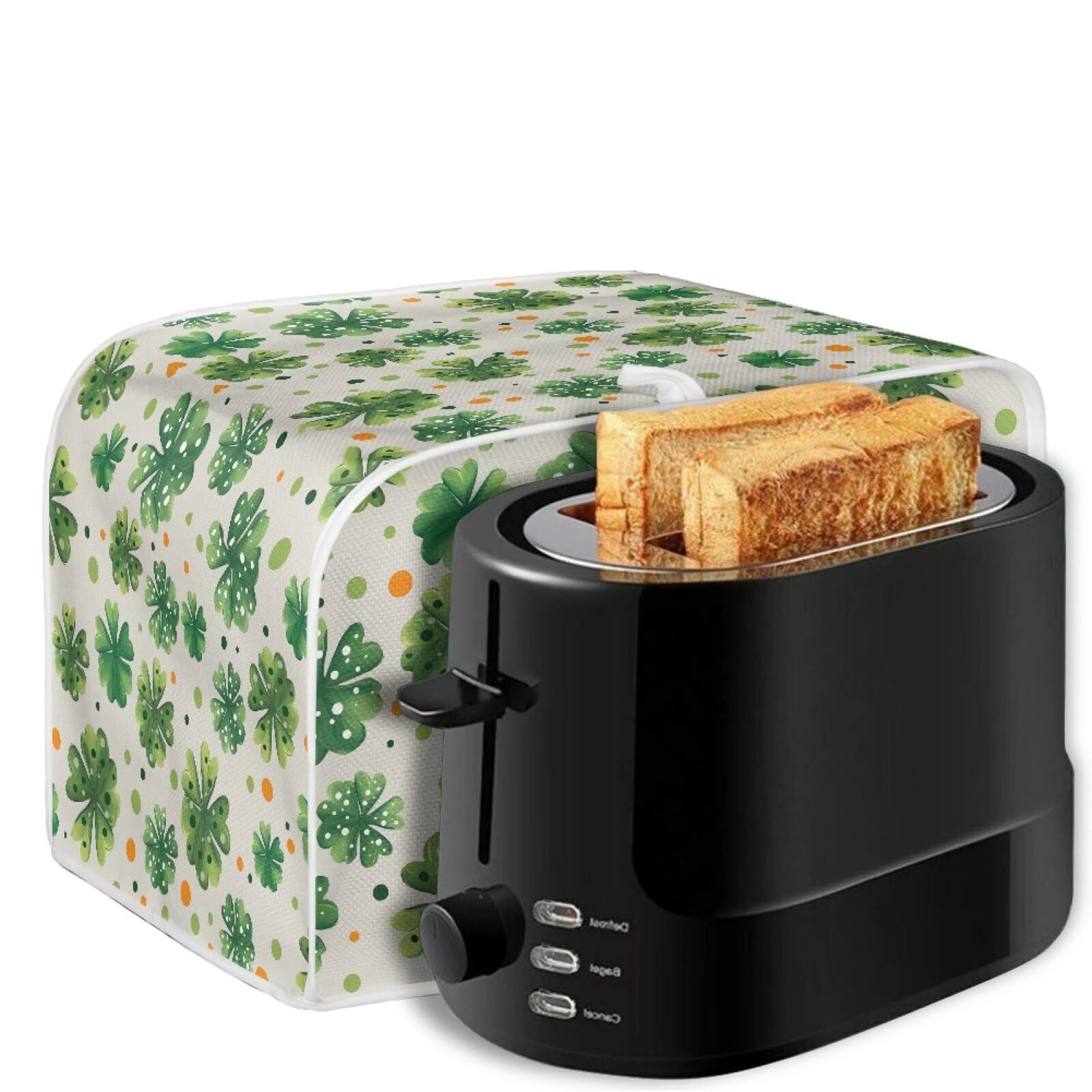 Clover 2 Slice Toaster Cover - Microwave Oven Dustproof Protector for Small Kitchen Appliances - St. Patrick's Day Decorative Accessory - Perfect for Home, Office & Dorm Room Use
