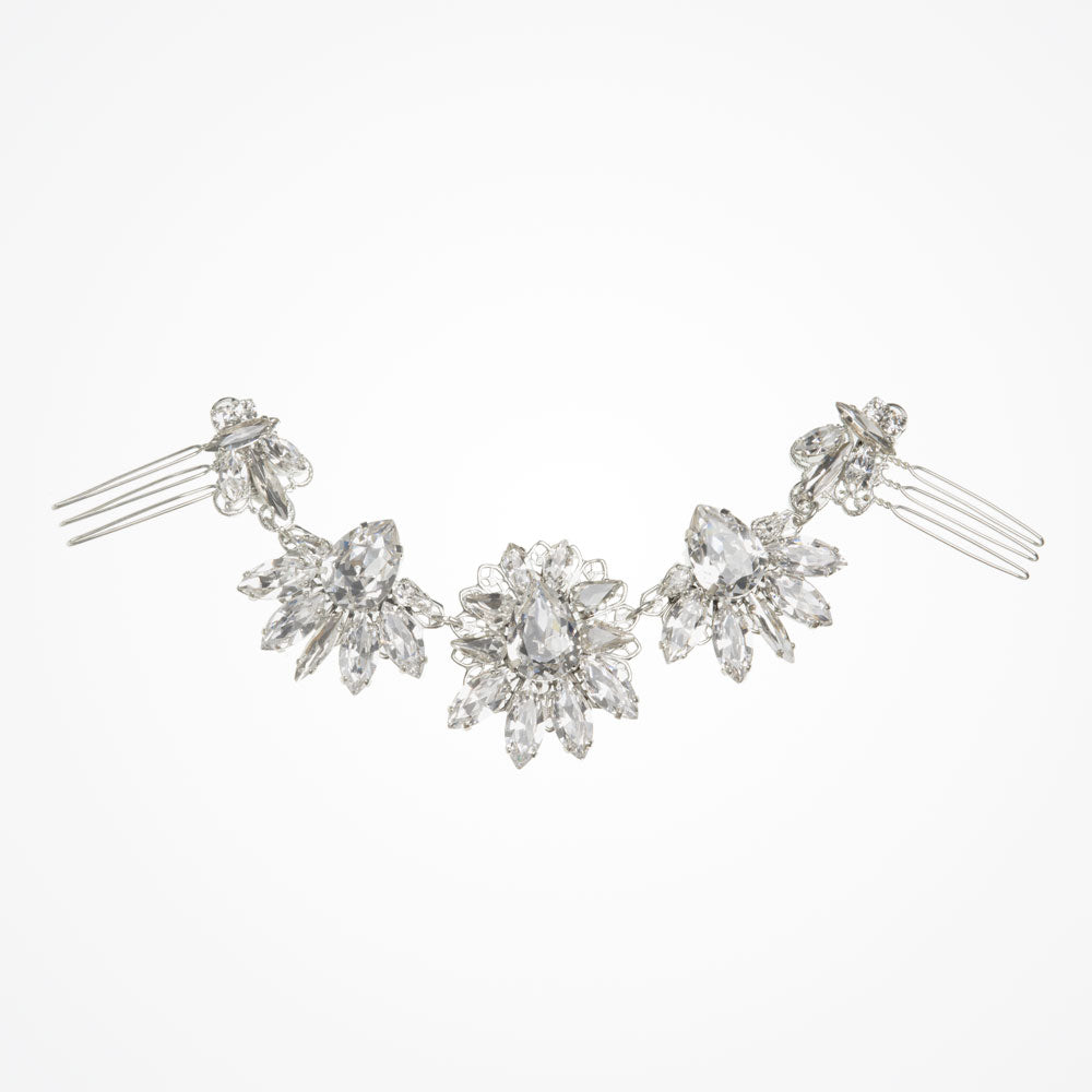 Elegant Flute Draped Jeweled Headpiece for Women - Perfect for Weddings, Parties, and Special Occasions