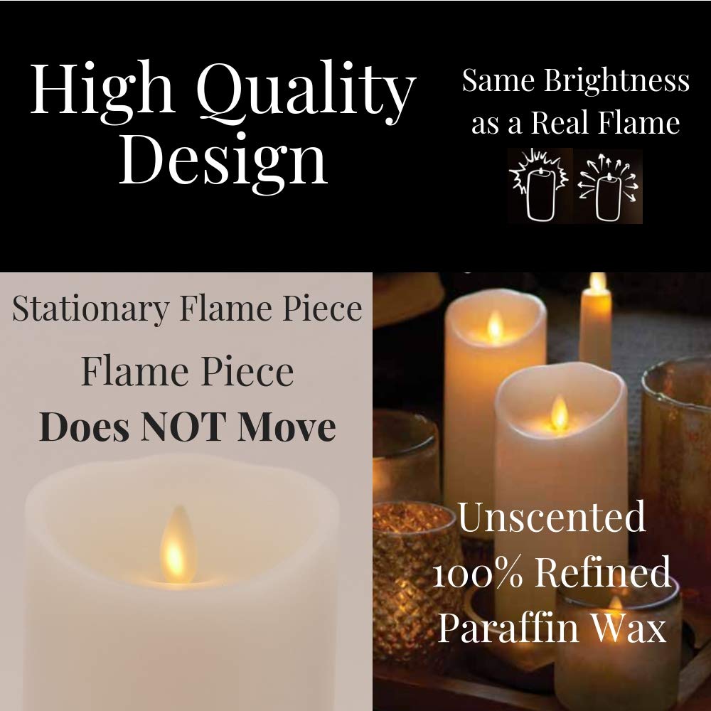 Raz Imports Flameless LED Pillar Candles Set of 3 - Remote Control Battery Operated Flickering Candles with Timer - Decorative Fake Candles for Home Decor, Wedding Centerpieces & Romantic Ambiance - Perfect for Living Room, Bedroom, Patio & Dinner Parties