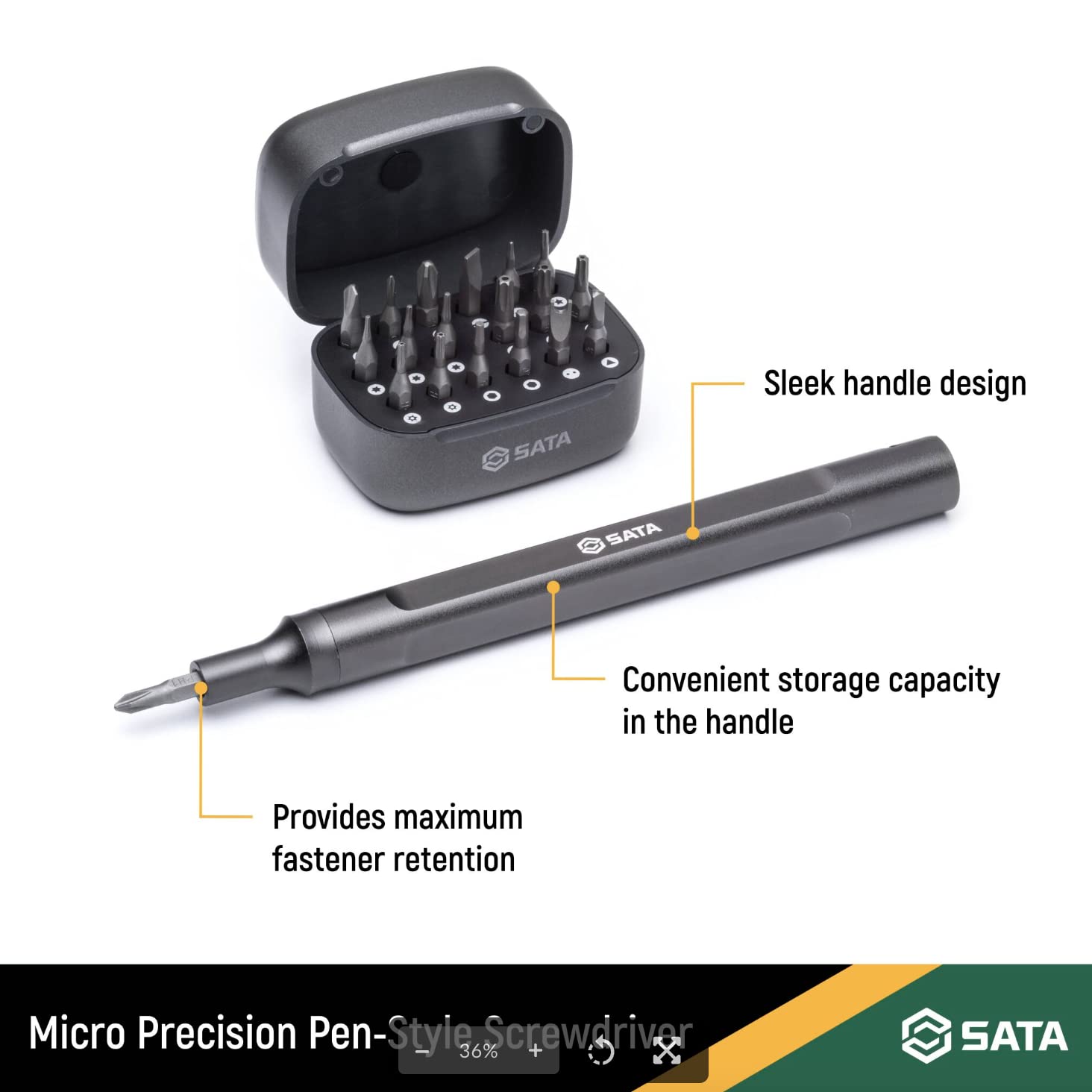 25-Piece SATA Micro Precision Pen Screwdriver Kit for Electronics Repair - ST05108-02 | Perfect for Smartphones, Laptops, Glasses & Small Device Maintenance