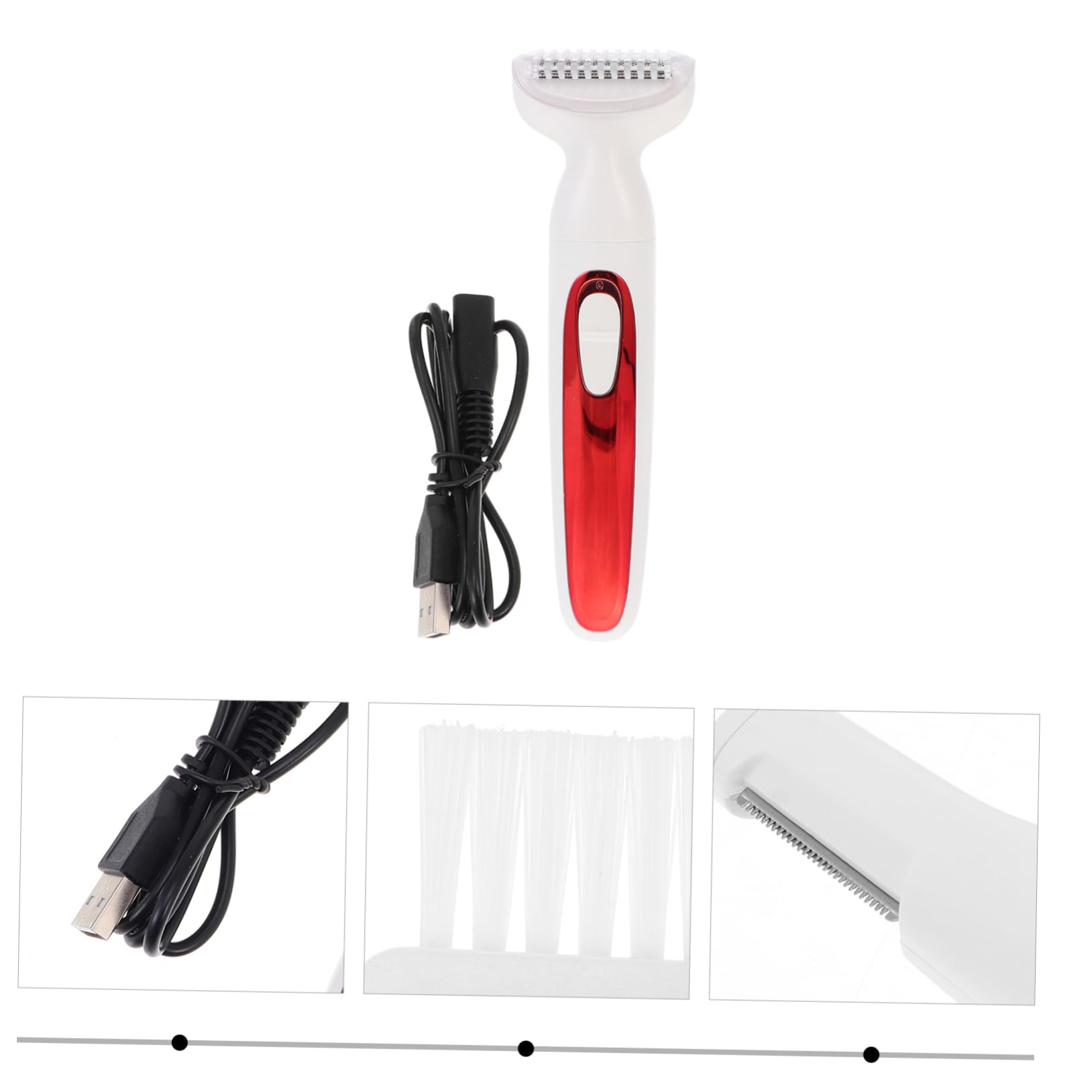 NOLITOY Electric Epilator & Body Shaver for Men - Rechargeable Hair Removal Device, Portable Electric Trimmer with Foot File - Perfect for Travel, Gym & Home Grooming (Red)