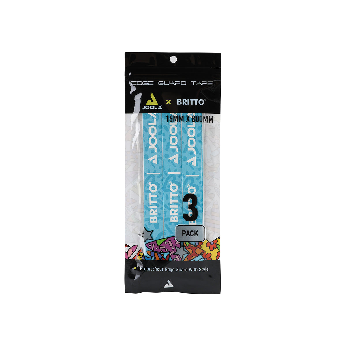 JOOLA x BRITTO Pickleball Edge Guard Tape - Protective Paddle Tape for Pickleball Rackets | Prevents Scratches & Damage | Vibrant Artistic Design | Perfect for Outdoor & Indoor Court Play