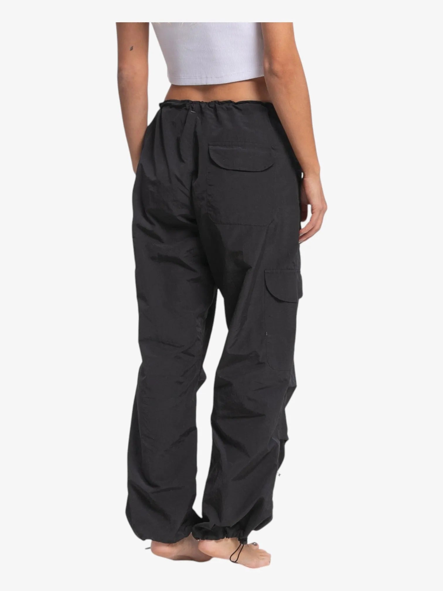 Rusty Double Trouble Black Parachute Pants - Stylish & Durable Cargo Pants for Urban Streetwear & Outdoor Adventures