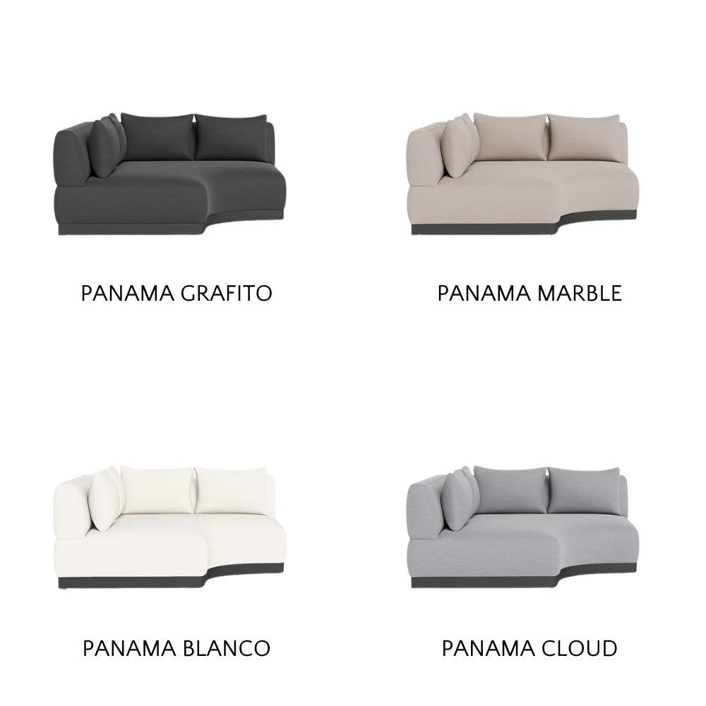 Amalfi Outdoor Curved Corner Sectional Sofa Set - Waterproof Patio Furniture for Backyard, Poolside & Garden - Modern All-Weather Wicker Conversation Set with Cushions