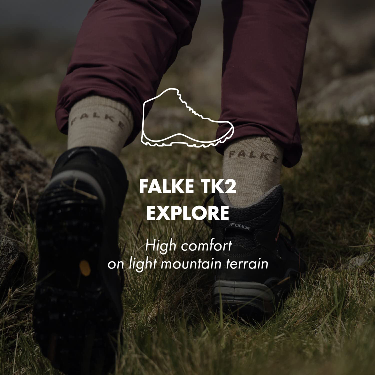 FALKE Men's Trekking 2 Melange Hiking Socks - Ivy Green for Outdoor Adventures & Mountain Climbing