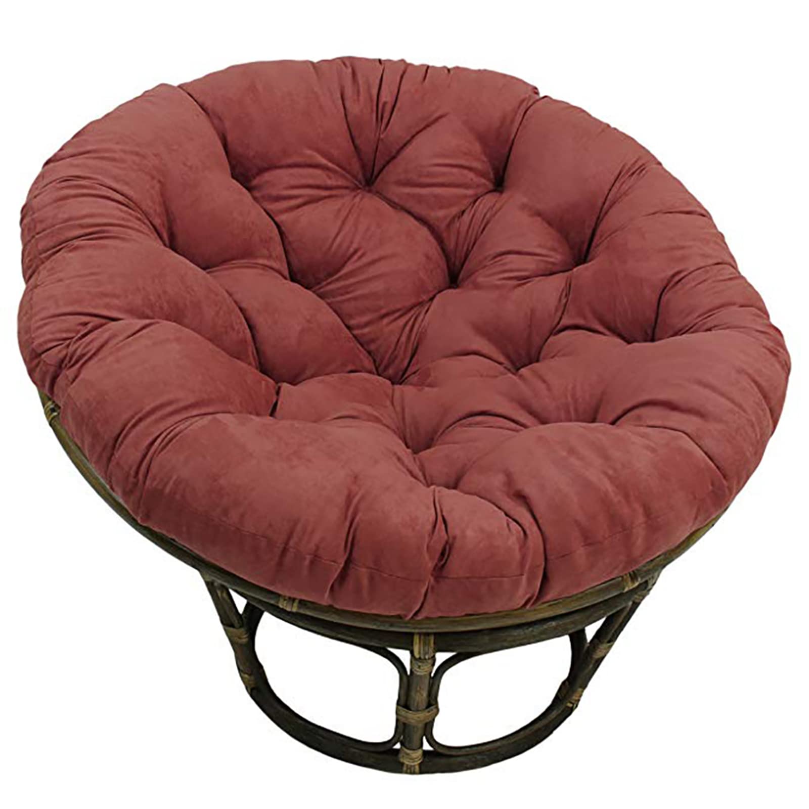 WULICHAO Thick Overstuffed Solid Papasan Chair Cushion Pad - 130x130cm Brown Indoor/Outdoor Hanging Egg Hammock Swing Seat Cushion - Perfect for Patio, Garden, Balcony & Relaxation Spaces