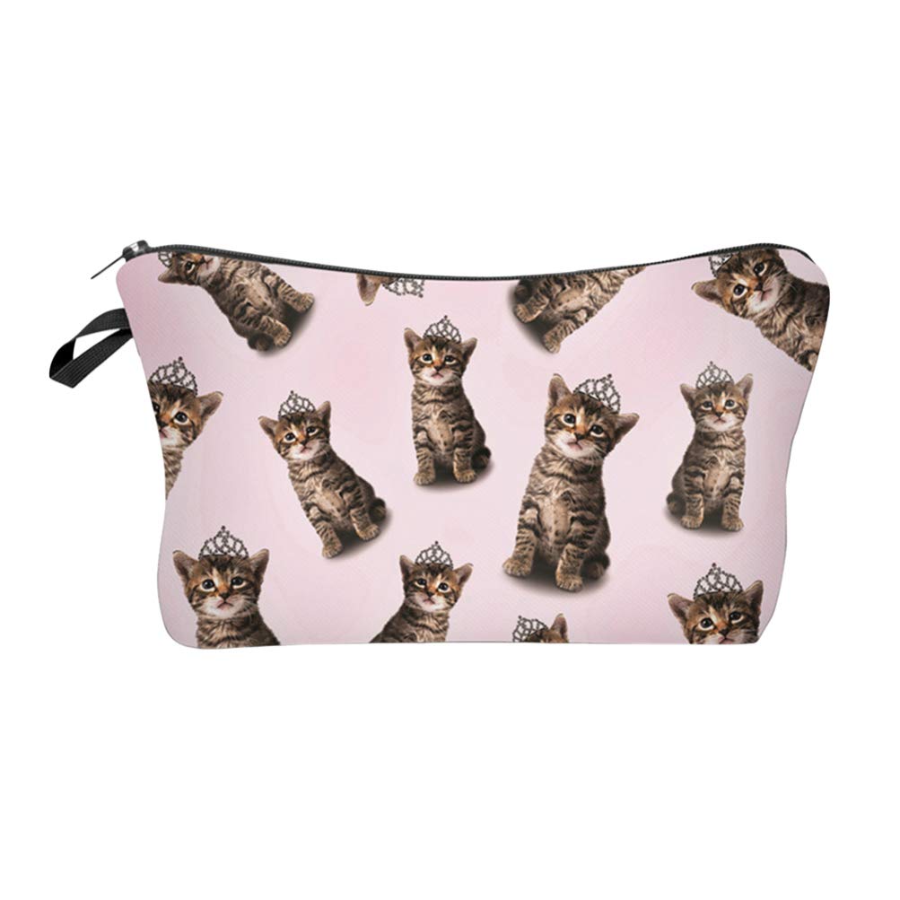 Lurrose Cat Printed Waterproof Makeup Bag for Travel & Toiletries