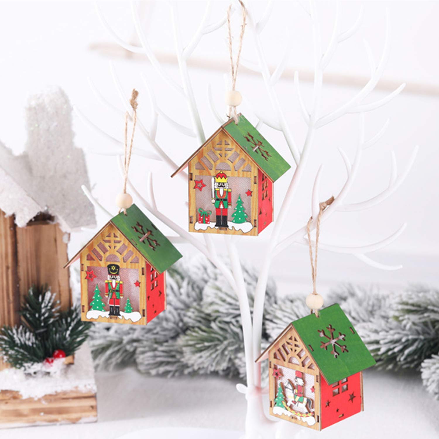 Galapara LED Christmas Tree Hanging Decoration - Wall & Door Night Light, House Shaped Holiday Ornament for Thanksgiving, Wedding & Winter Decor | Perfect for Xmas Gifts, Festive Dinner & Home Holiday Decorations