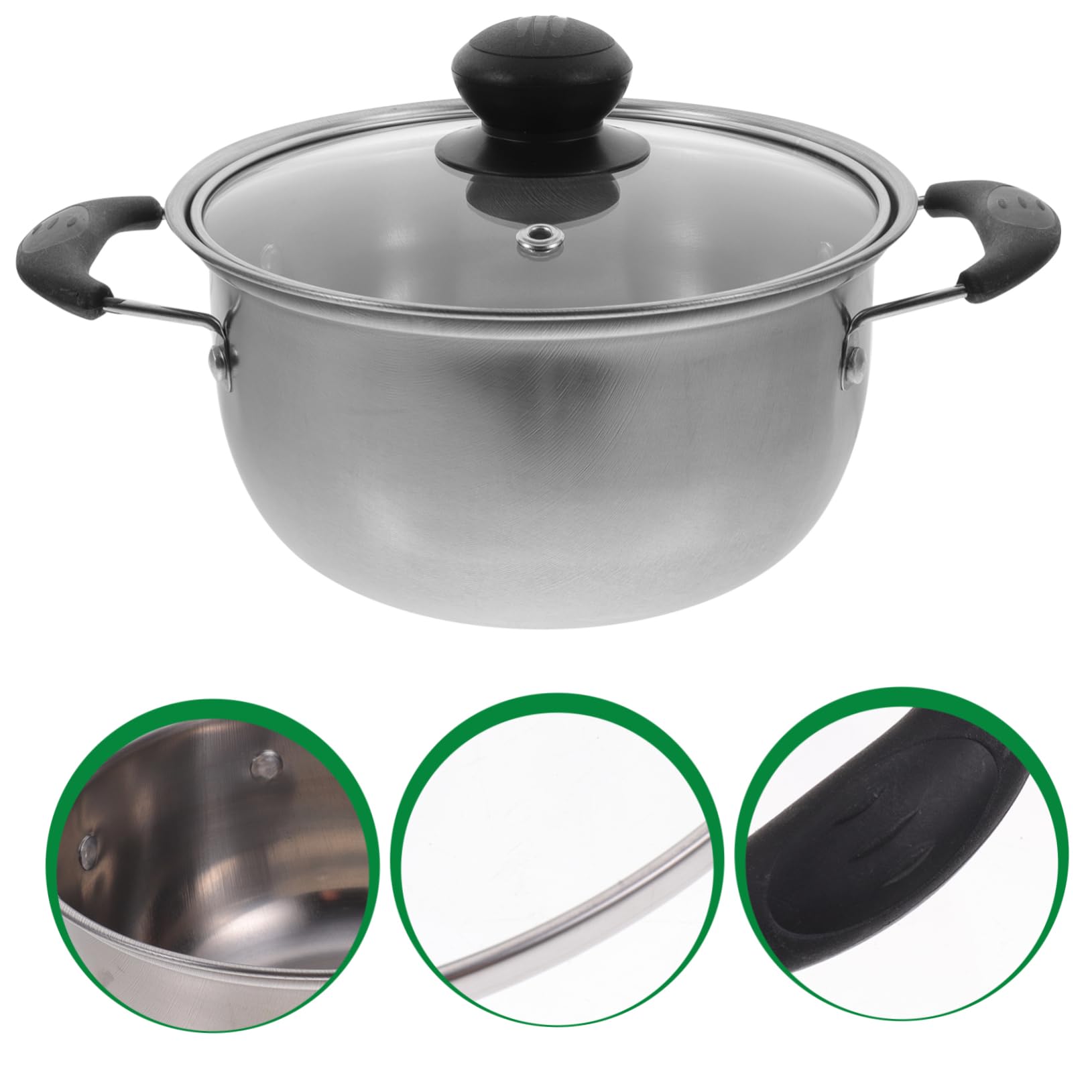 DOITOOL 1.6QT Small Stainless Steel Crock Pot with Lid - Stockpot, Soup Pot, Cooking Pot for Soups, Chili, Pasta, Curries & Stew - Perfect for Home Kitchen, Dorm Cooking & Camping Meals