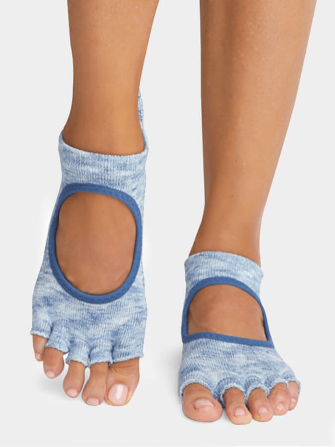 ToeSox Half Toe Bellarina Women's Non-Slip Yoga Grip Socks for Barre, Pilates & Dance - Breathable Workout Socks with Arch Support