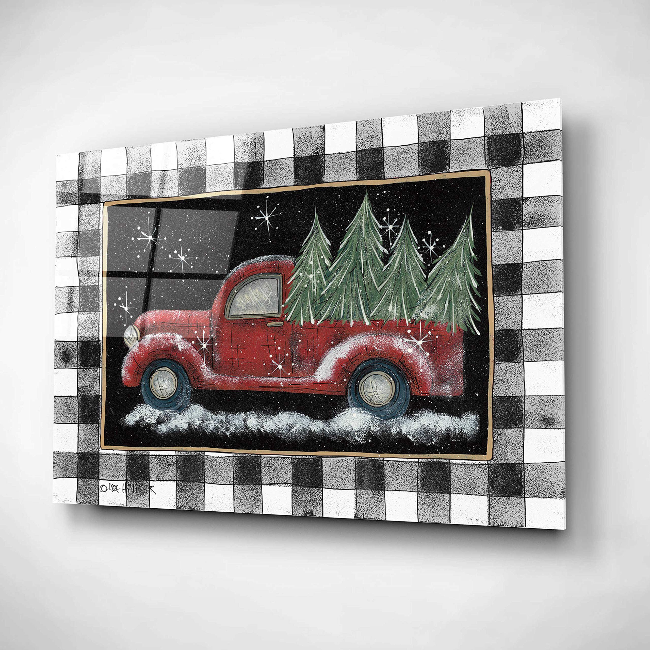Lisa Hilliker 'Christmas Trees for Sale' Acrylic Glass Wall Art - 24x16 Inch Holiday Home Decor - Perfect for Living Room, Bedroom & Office Christmas Decoration