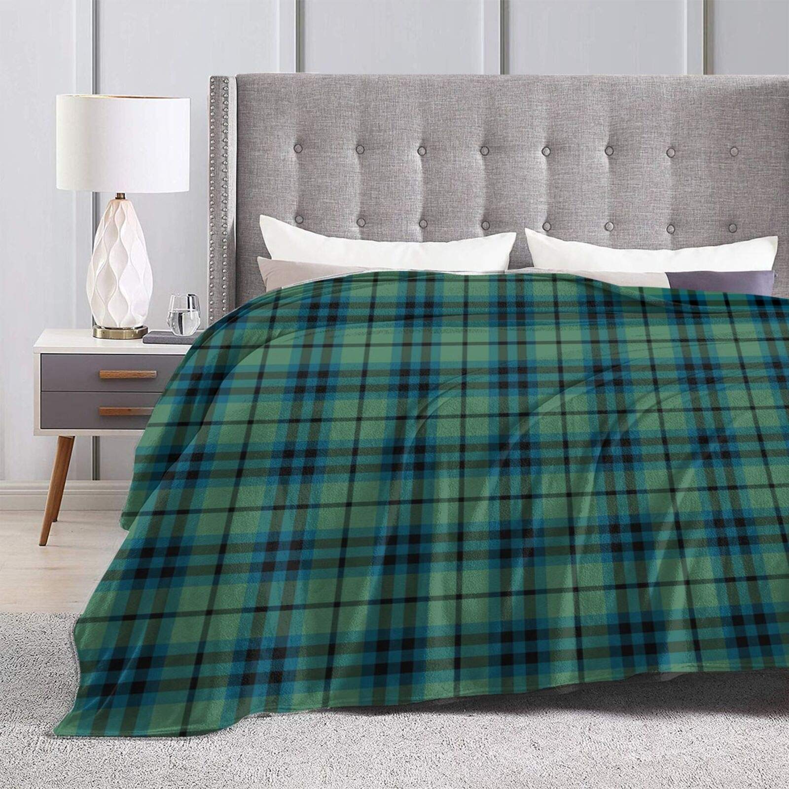 Clan Keith Light Green Ancient Scottish Tartan Fleece Blanket - Super Soft & Comfortable 80
