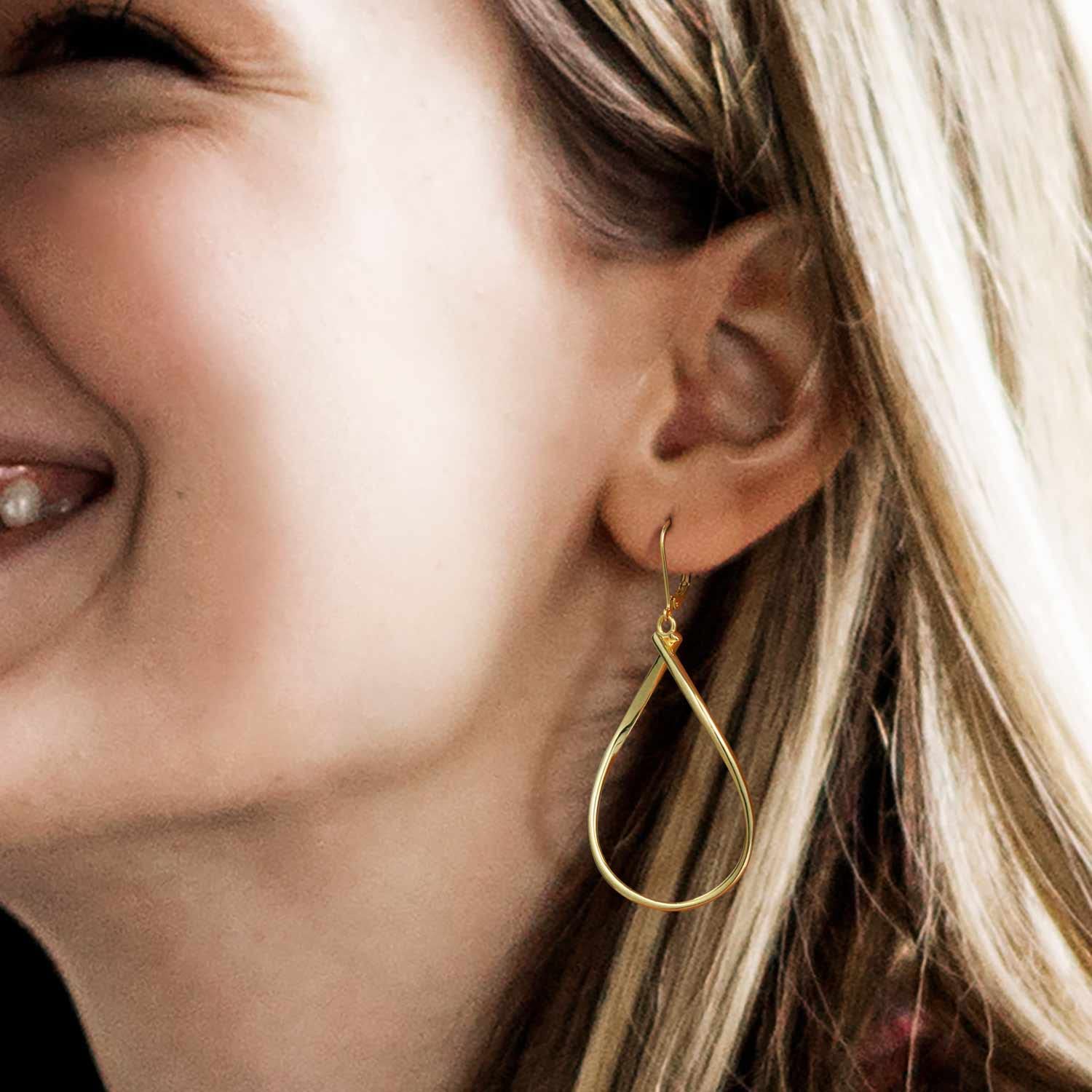 Stylish Large Gold Hoop Earrings for Women - 40mm & 50mm Dangle Drop Earrings with Twisted & Infinity Designs - Perfect for Parties, Weddings & Everyday Wear