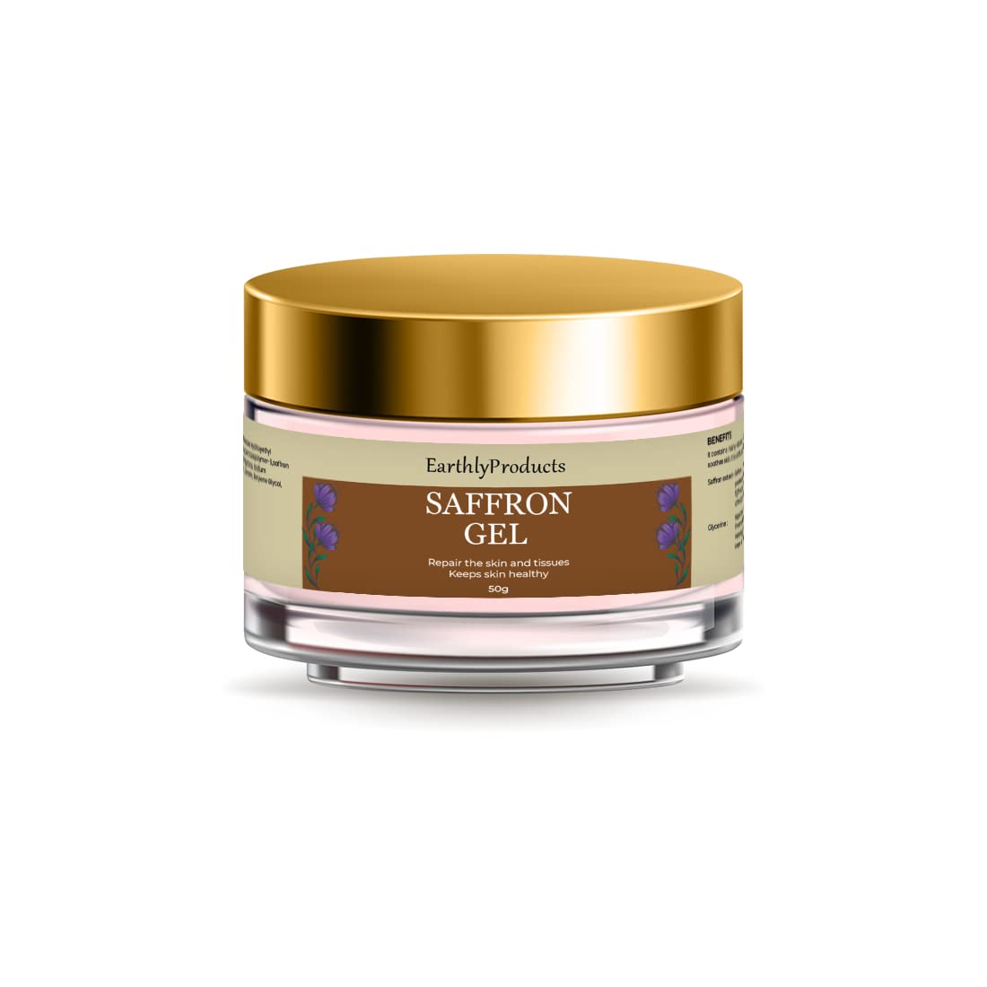 EARTHLY PRODUCTS Saffron Nourishing Face Gel - 50g for Wholesome, Smooth & Moisturized Skin | Daily Hydration & Glow Booster for Radiant Complexion