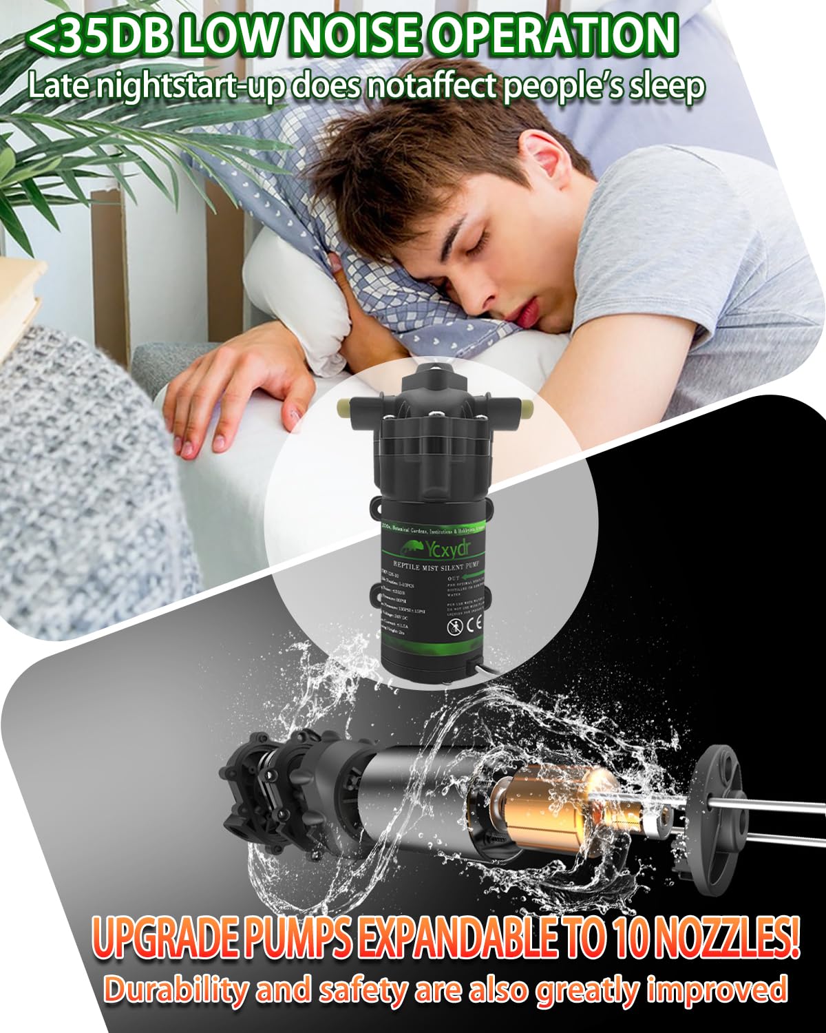 Automatic Reptile Misting System with Programmable Timer - 6 Adjustable 360° Nozzles for Terrariums - Ideal for Lizards, Snakes, Frogs & Live Plants - Perfect Humidity Control for Reptile Tanks & Herb Gardens