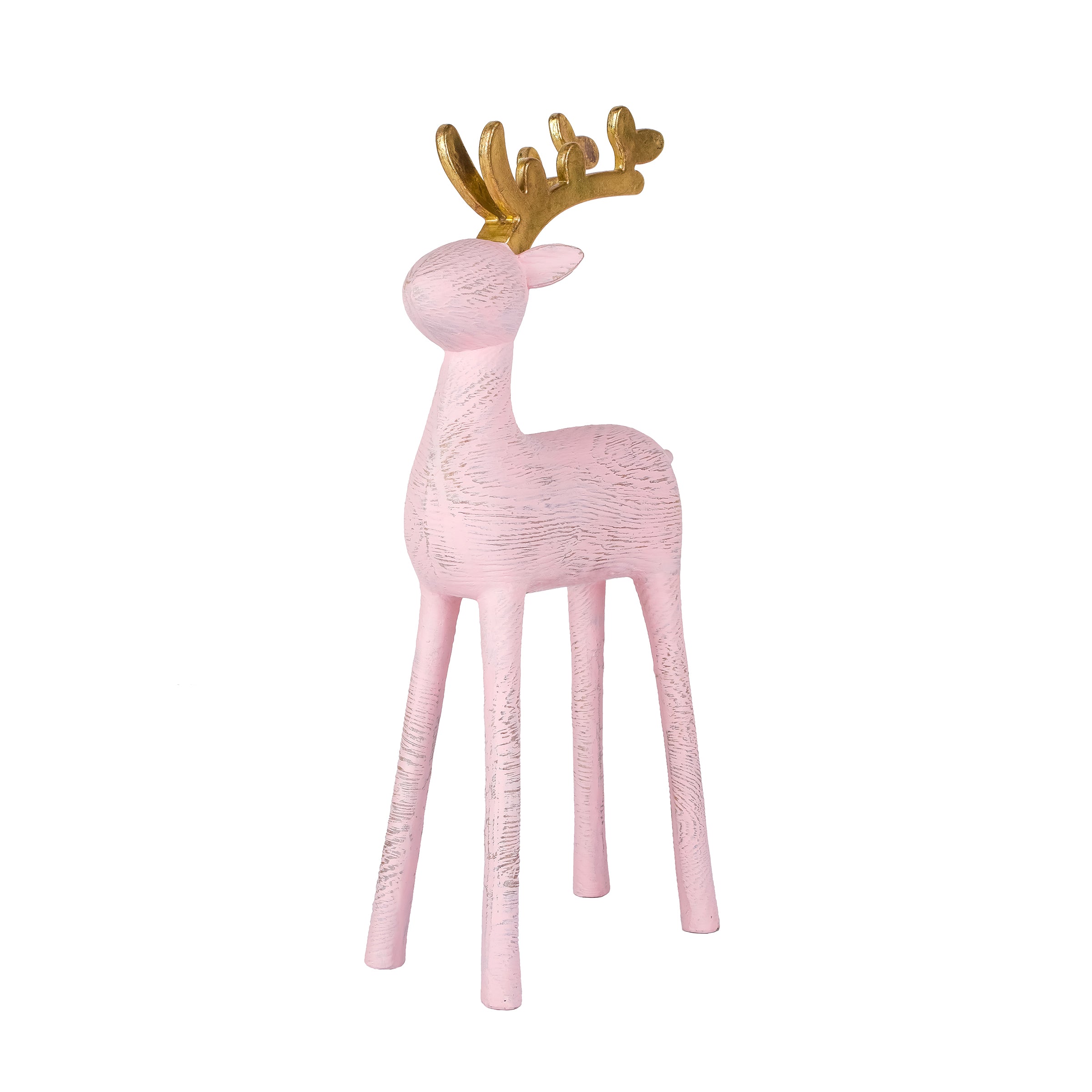12 Inch Pink Woodgrain Reindeer Christmas Decoration - Perfect for Holiday Home Decor, Christmas Tree Ornaments, and Festive Party Decorations