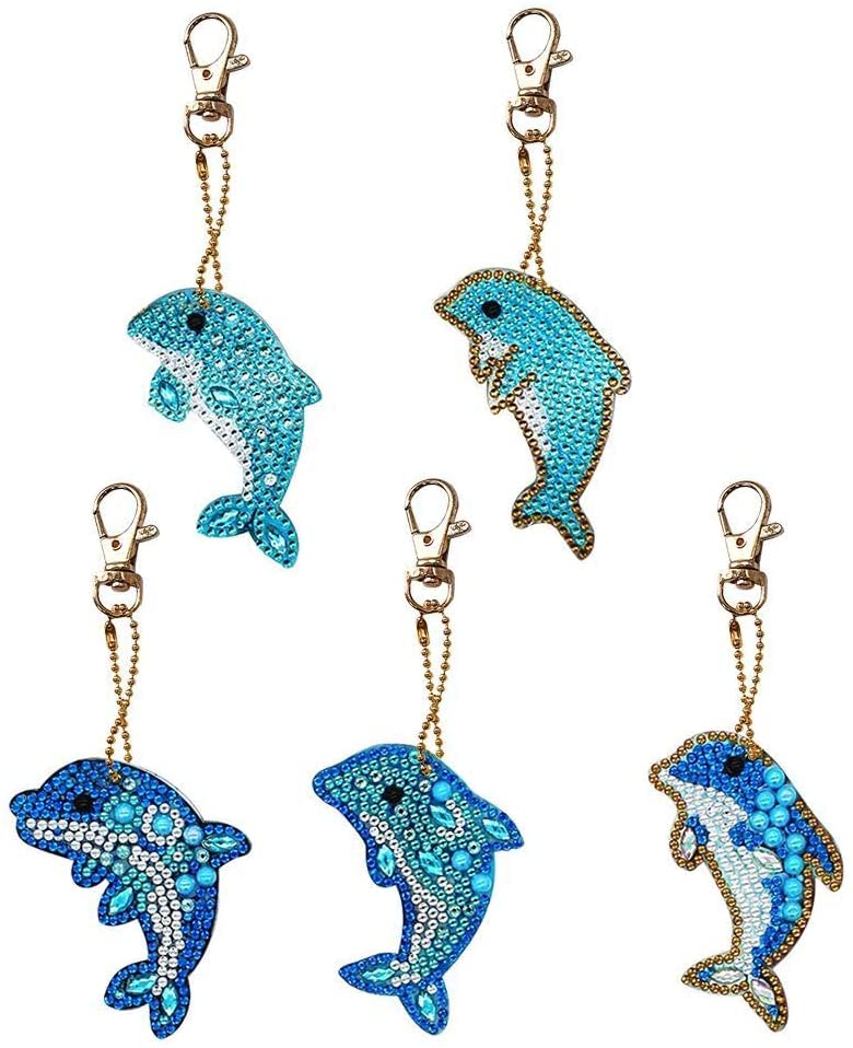 5PCS DIY 5D Diamond Painting Butterfly Keychain Kit - Full Drill Special Shape Key Ring Set for Crafts, Gifts & Home Decor | Perfect for DIY Enthusiasts, Party Favors & Personalized Accessories