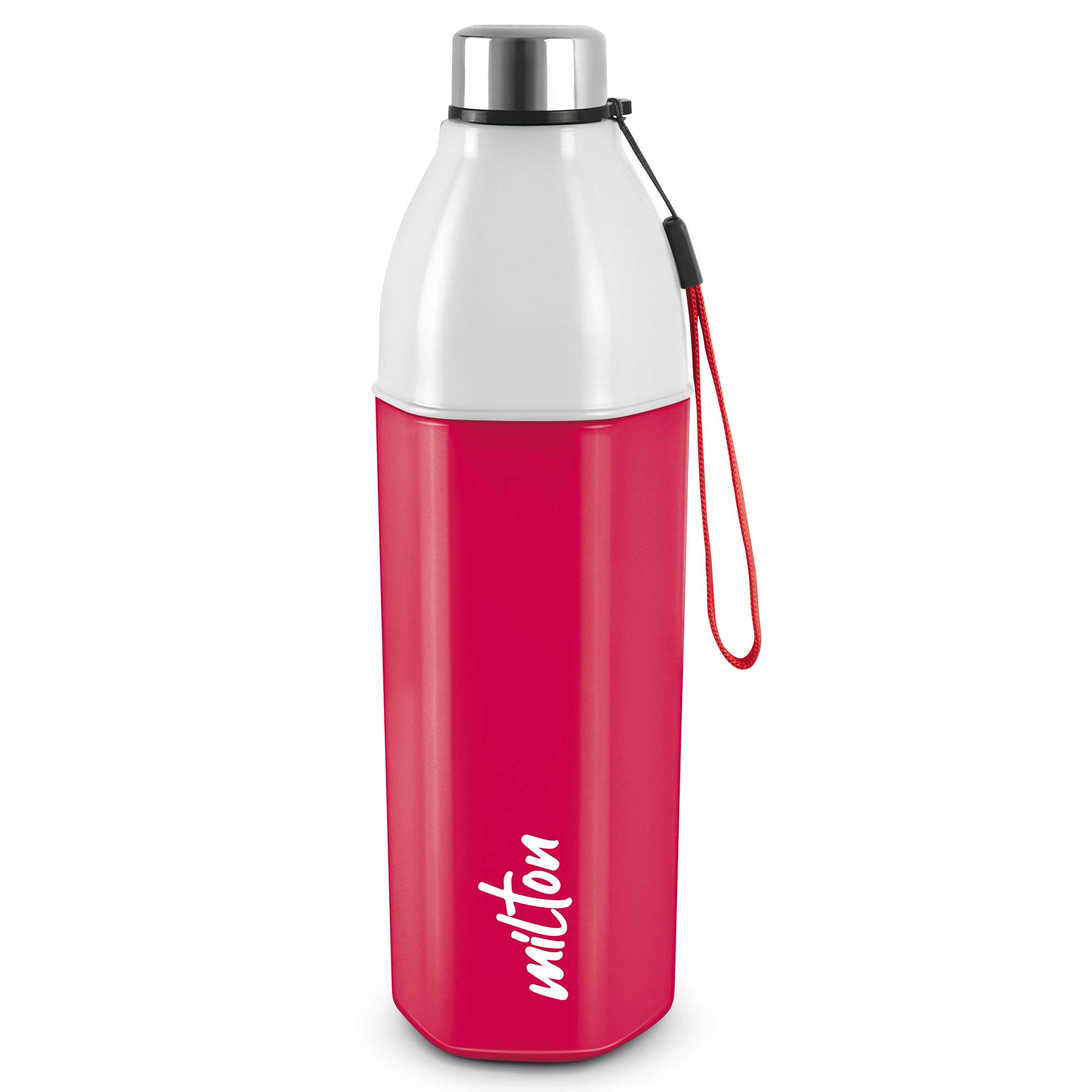 Milton Kool Hexone 1200 PU Insulated Water Bottle - 1.12L Leak Proof & BPA Free Stainless Steel Thermos - Perfect for Gym, Hiking, Office & Travel - Red