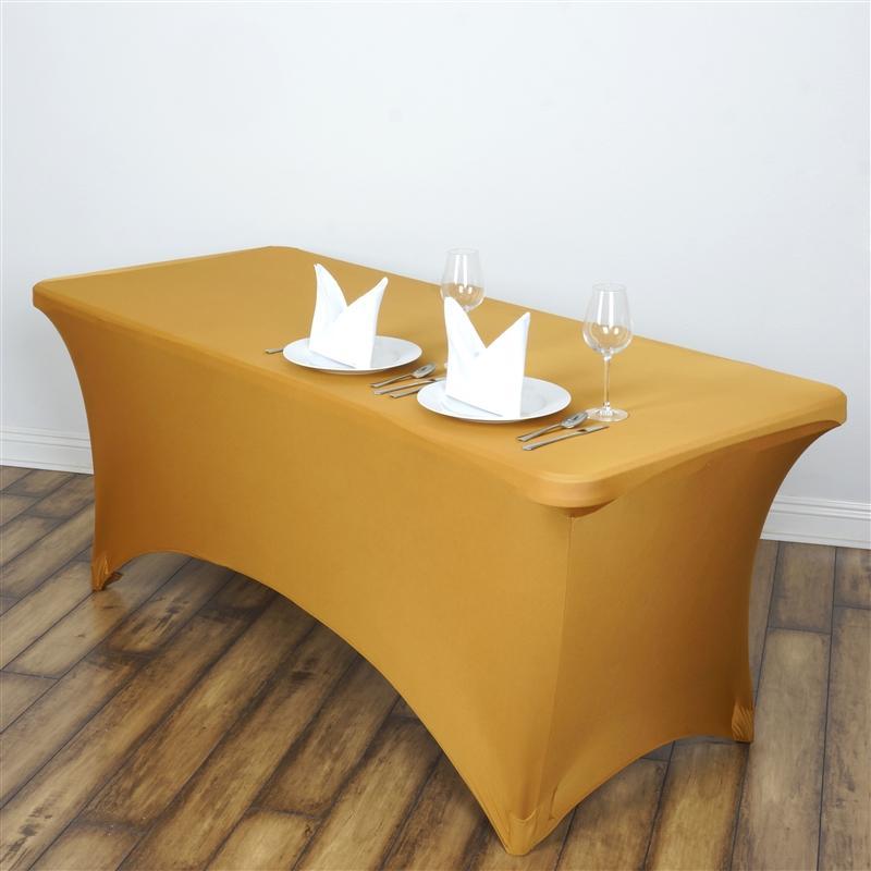 6 ft Stretch Spandex Tablecloth - 72 x 30 Inches Rectangular Fitted Table Cover for Banquet, Wedding & Party Decorations