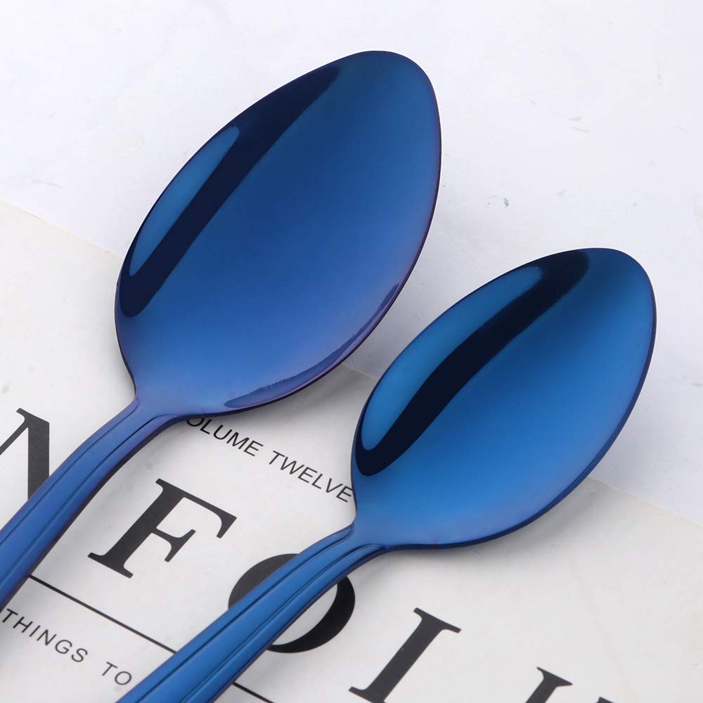 **Buyer Star 20-Piece Stainless Steel Flatware Set - Blue Silverware for Travel, Picnic & Camping - Dishwasher Safe - Service for 5 - Perfect for Outdoor Dining, BBQs & Parties**