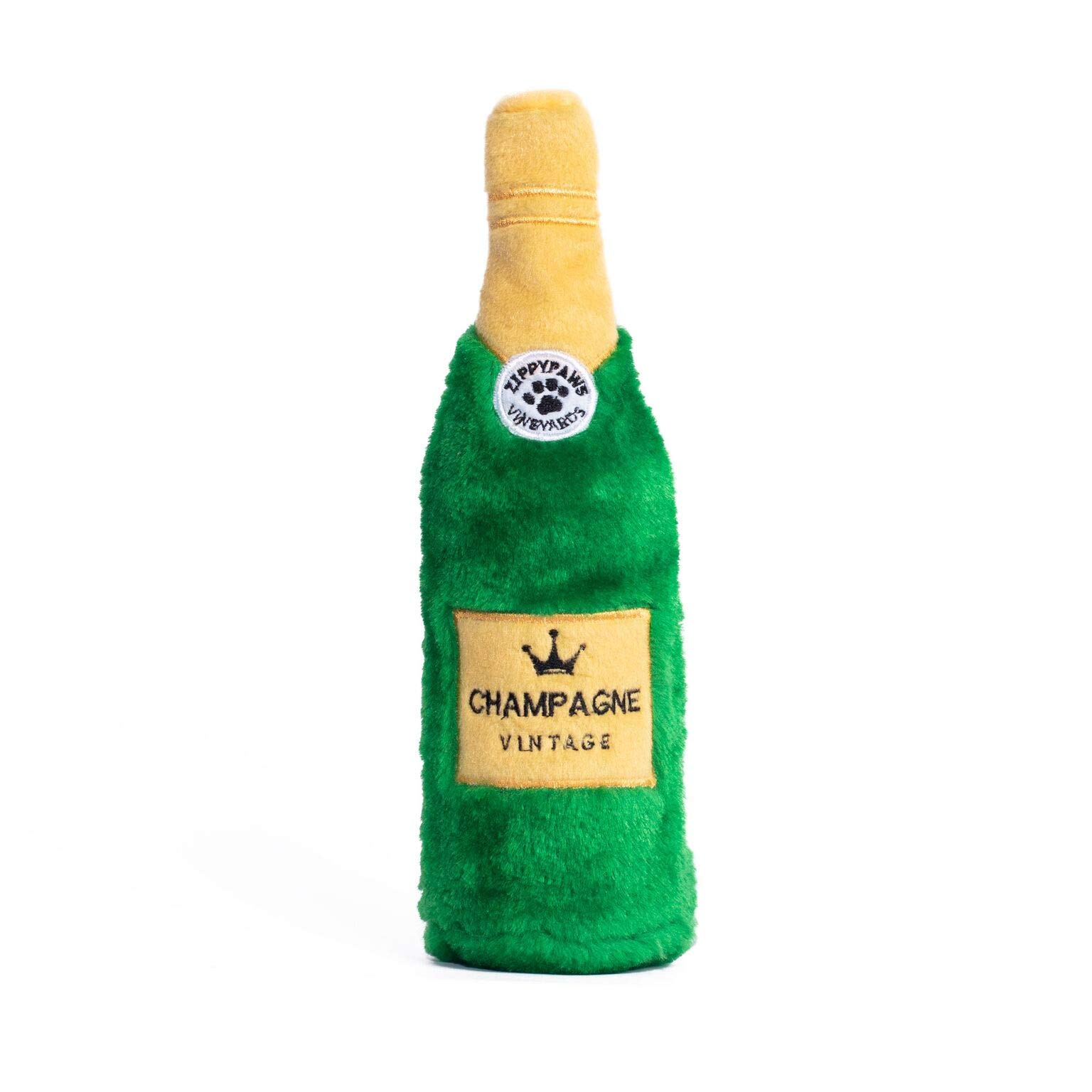 ZippyPaws Happy Hour Crusherz - No Stuffing Crinkle & Squeaky Dog Toy for Small & Large Dogs - Durable Interactive Play for Indoor & Outdoor Fun - Pack of 1 (Champagne)