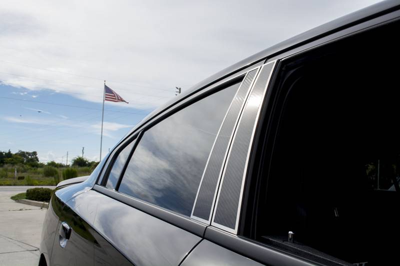 Carbon Fiber Door Pillar Plate with Polished Trim for Dodge Charger 2011-2023 | American Car Craft | Sleek Exterior Upgrade for Car Enthusiasts & Show Vehicles