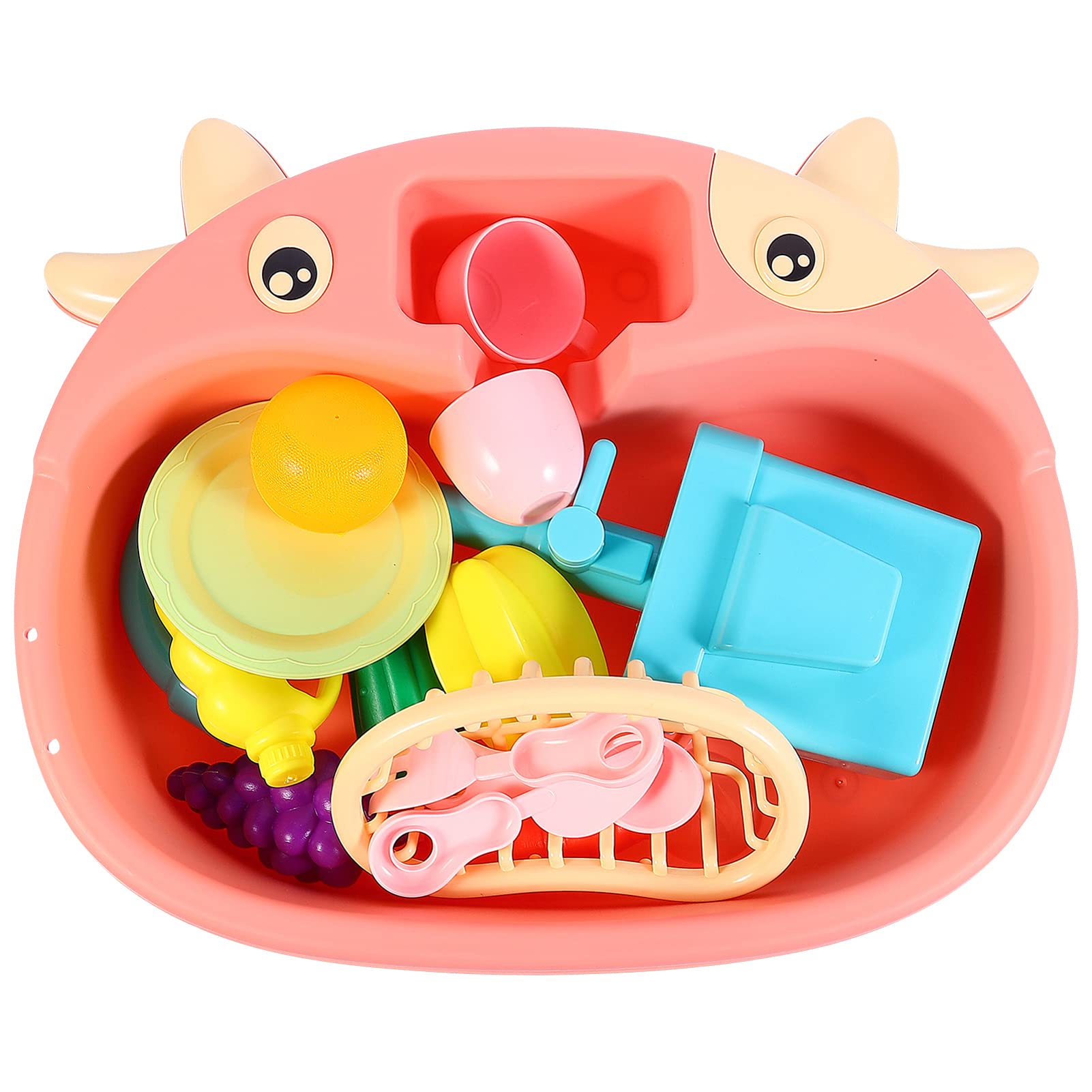 **Toyvian Kids Electric Dishwasher Playset with Running Water & Cutting Food - Pretend Play Kitchen Toys for Boys & Girls - Perfect Gift for Toddlers - Ideal for Home, Preschool & Role-Playing Games**