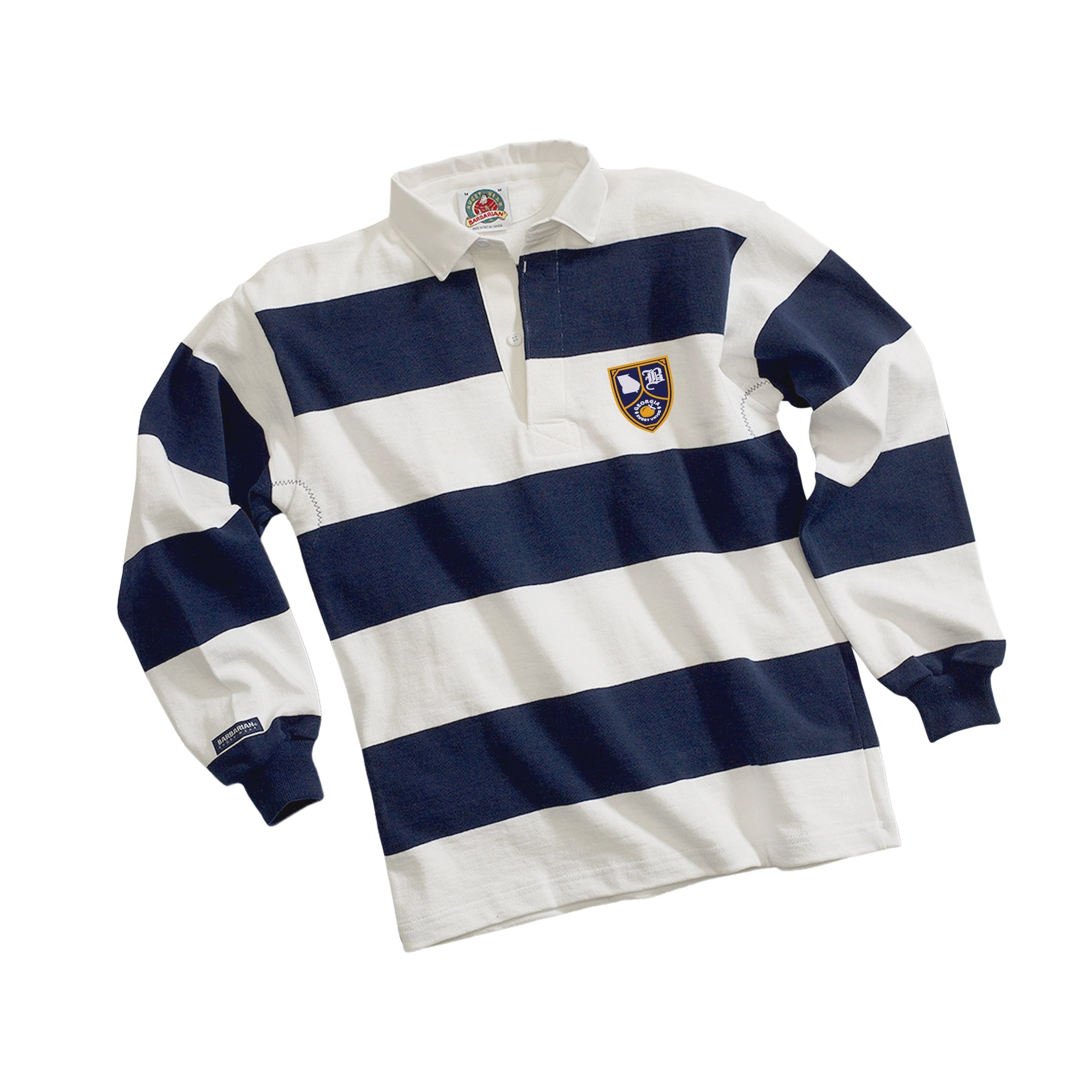 Georgia Rugby Union 4 Inch Stripe Jersey - Breathable Performance Rugby Shirt for Men - Perfect for Matches, Training & Fan Support