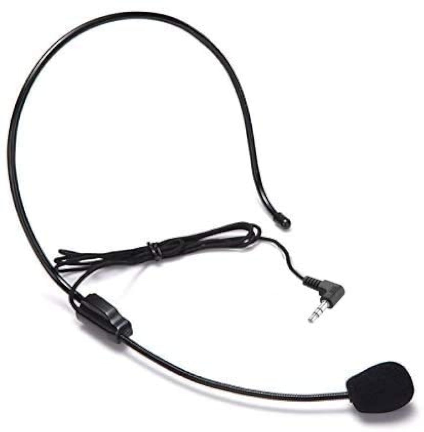AKindle 3.5mm Wired Condenser Headset Microphone with Flexible Boom - Ideal for Coaches, Tour Guides & Presentations (3.3ft Cord) | Perfect for Online Teaching, Podcasting & Conference Calls