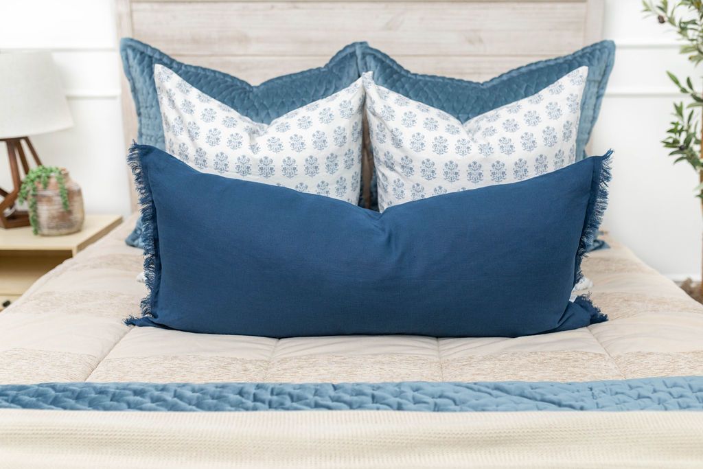 Halston Luxe Floral Euro Pillow Cover - 18x18 Inch Decorative Cushion Case for Sofa, Bed & Home Decor - Soft Cotton Blend with Hidden Zipper - Modern Bohemian Style Living Room & Bedroom Accent