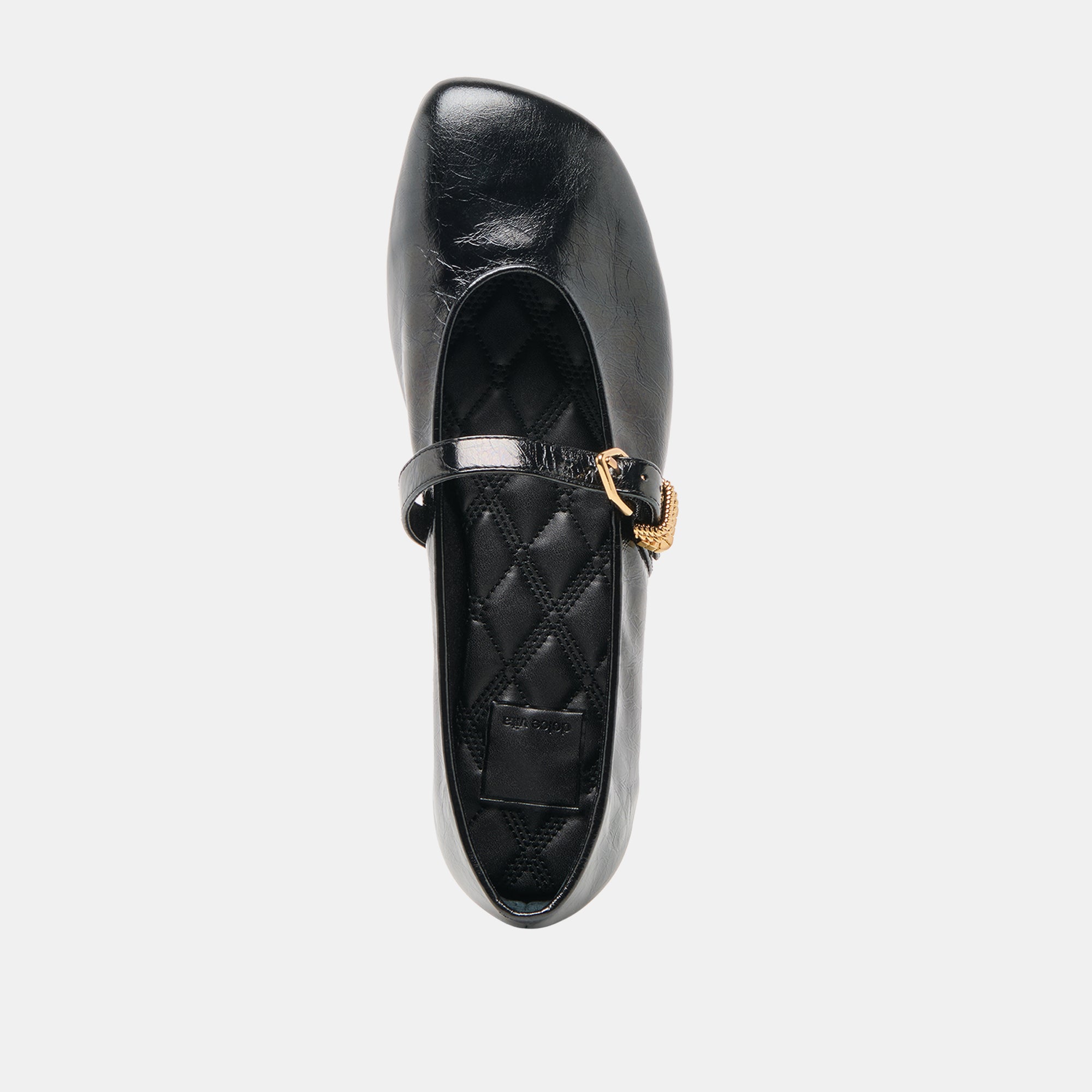 ALIZZA Women's Ballet Flats - Midnight Crinkle Patent Leather Pointed Toe Slip On Shoes for Work, Office & Casual Wear