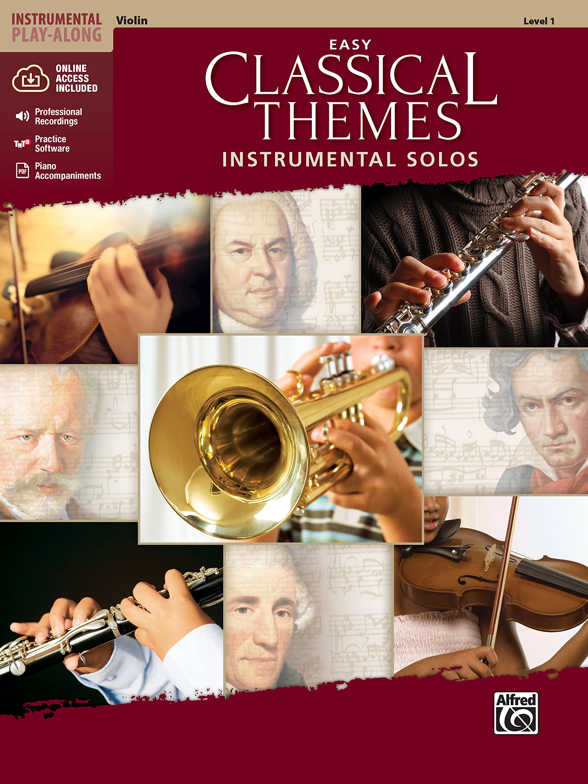 Easy Classical Themes Instrumental Solos for Violin - Book with Online Audio, Software & PDF Download | Perfect for Practice, Performances & Music Education