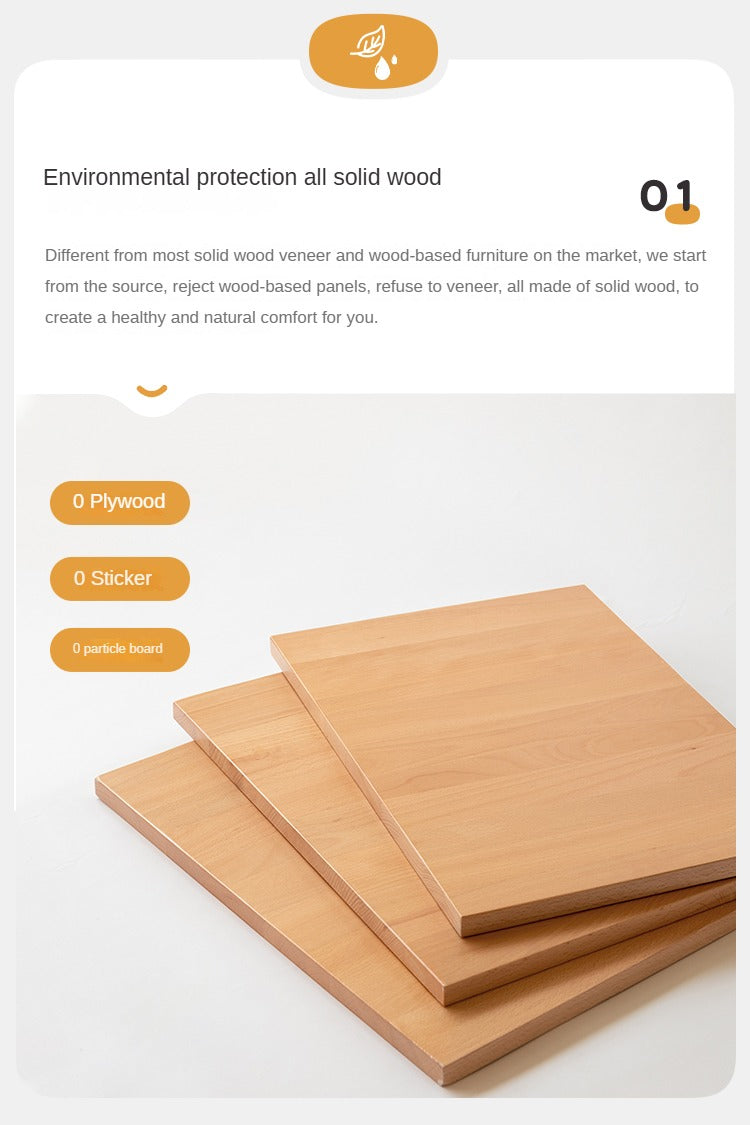 Premium Beech Solid Wood Study Desk - Durable & Stylish Home Office Furniture for Work & Study