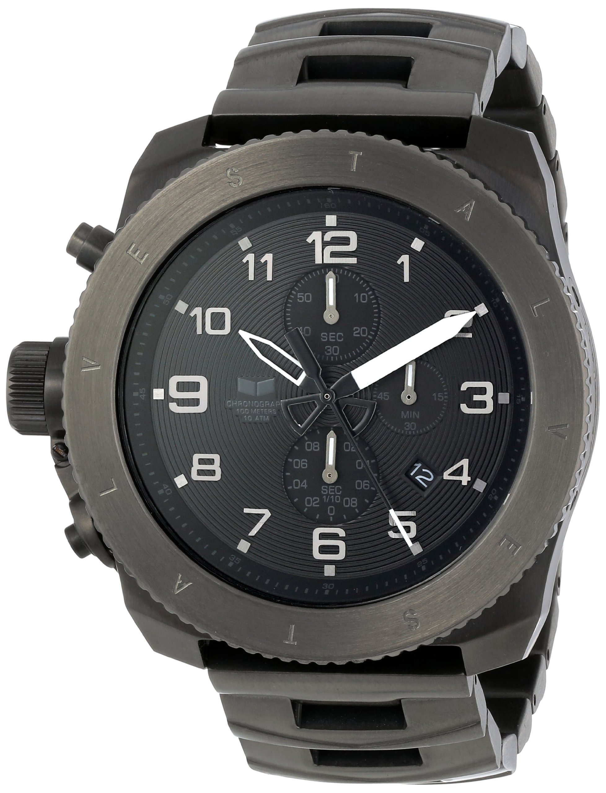 Vestal Men's Restrictor Stainless Steel Watch - Waterproof Chronograph Wristwatch for Business, Casual & Outdoor Activities