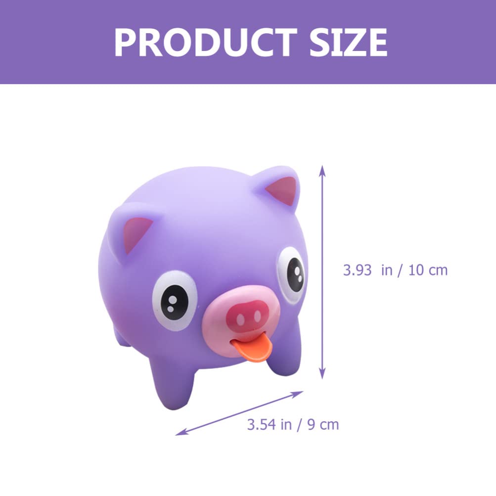 NUOBESTY Slow Rising Squeeze Pig Toy for Kids - Stress Relief & Sensory Fidget Toy, Fun Animal Squeeze Stick for Anxiety Relief & Decompression (Purple) - Perfect for Classroom, Home & Travel Use
