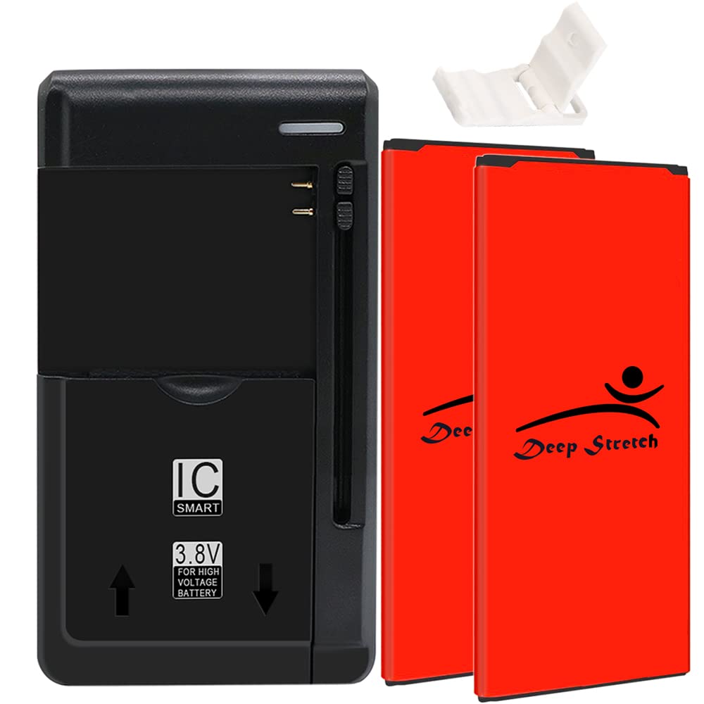 4400mAh Slim Rechargeable Battery with Fast Charging - Universal USB/AC Wall Charger & Folding Stand for Samsung Galaxy Note Edge SM-N915P (Sprint Compatible) - Perfect for Travel, Office and Home Use