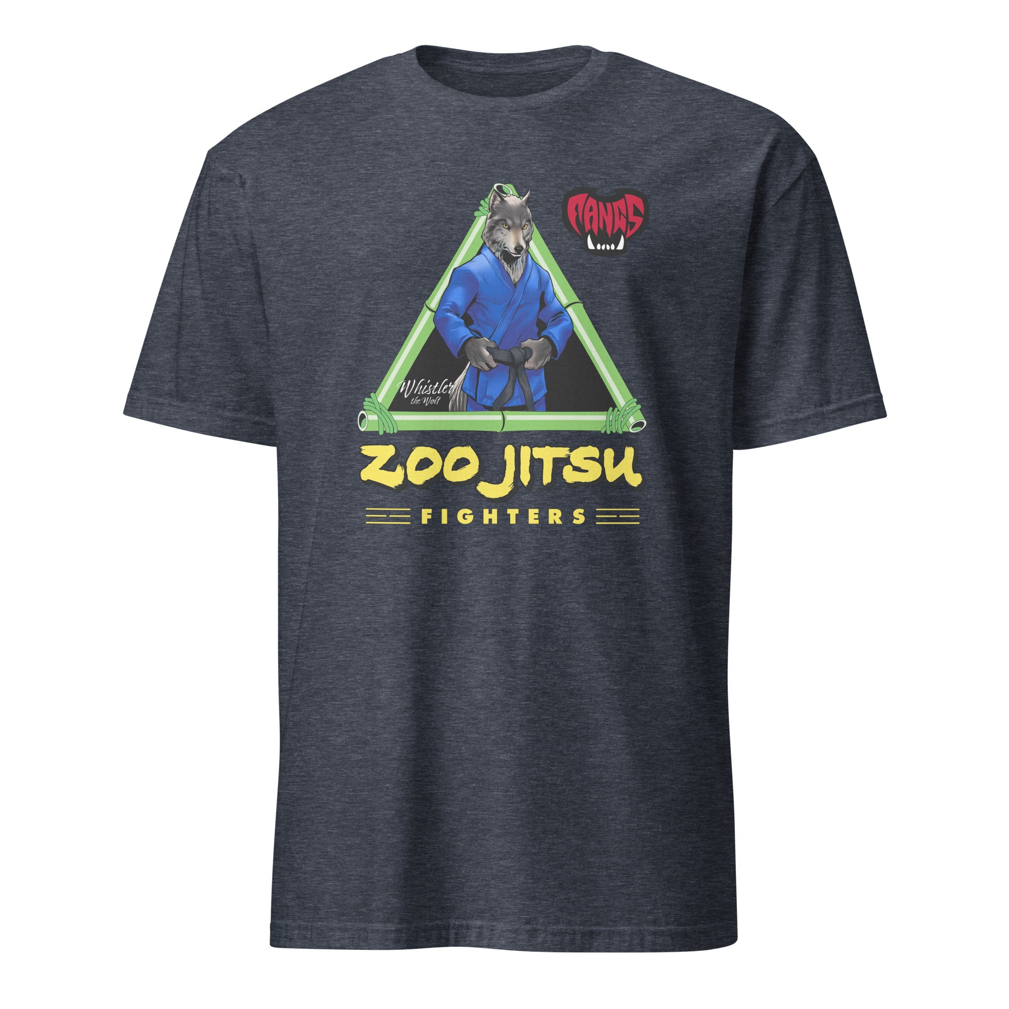 Zoo Jitsu Fighters Whistler the Wolf Graphic T-Shirt - Unisex Short Sleeve Cotton Tee for Martial Arts Fans & Anime Lovers - Perfect for Training, Cosplay, and Casual Wear