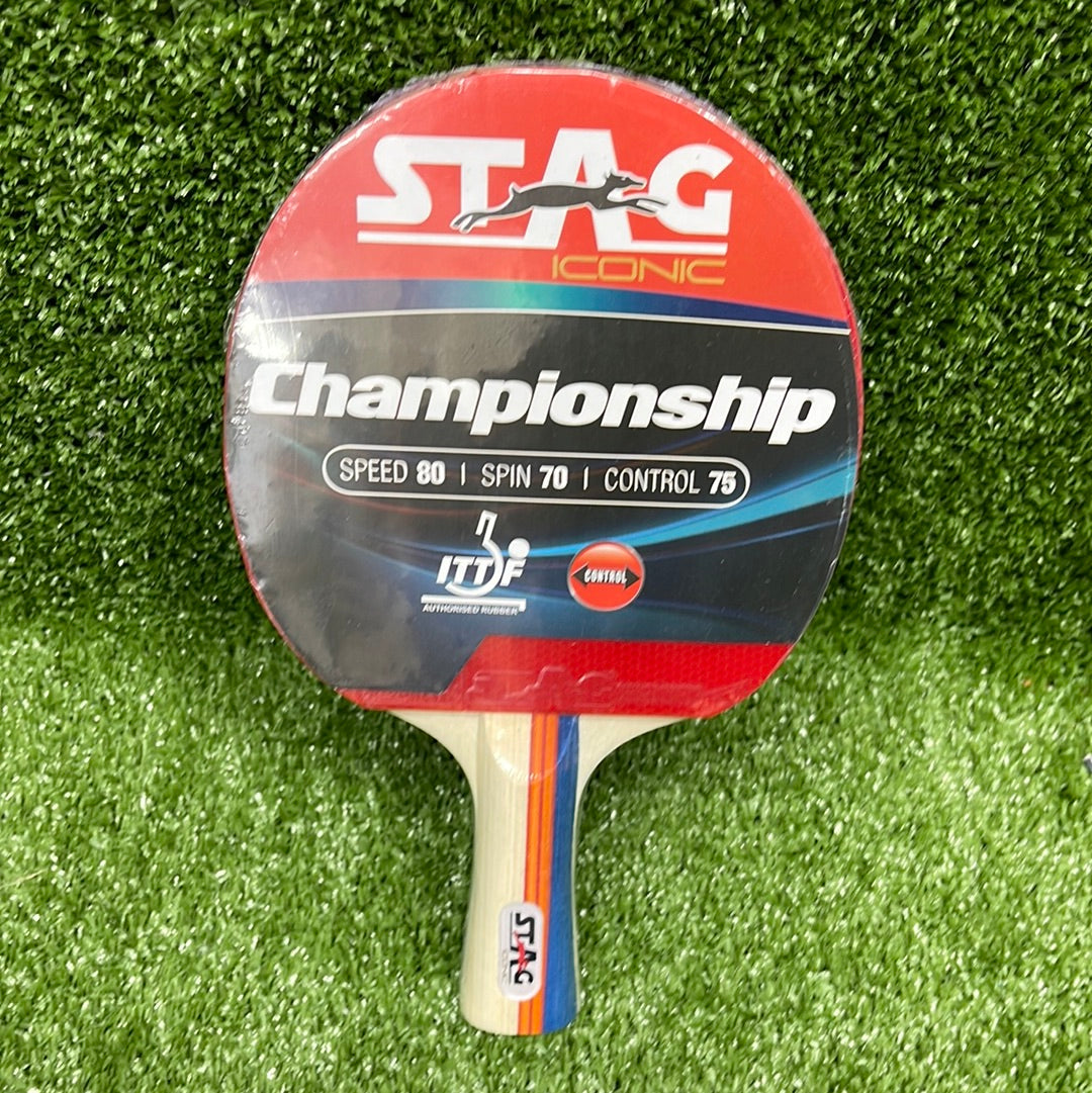 Stag Championship Table Tennis Racket - Professional Ping Pong Paddle with Premium Rubber Grip | Perfect for Tournaments, Training & Home Play