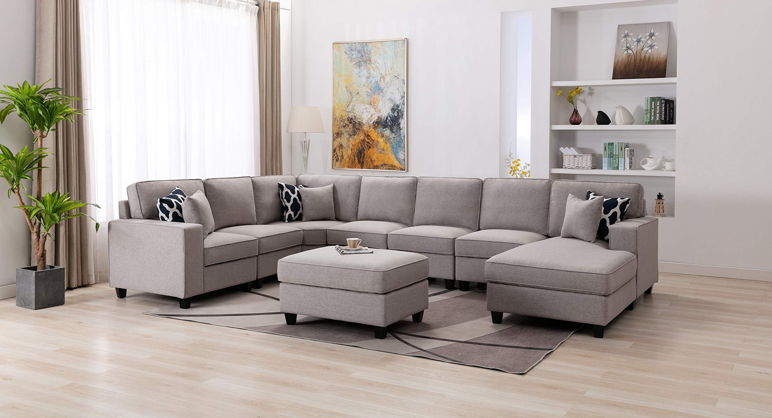 Right Hand Facing Modular Sectional Sofa with Ottoman - 149