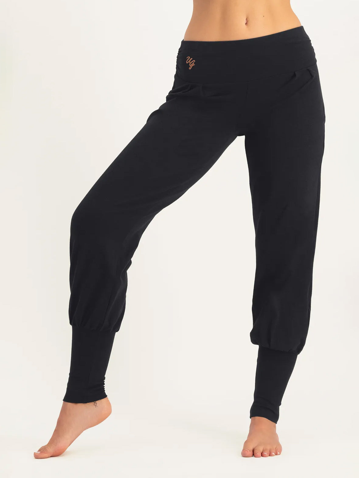 Urban Goddess Dakini Yoga Pants for Women - High Waisted Stretchy Workout Leggings in Onyx Black | Perfect for Yoga, Gym & Lounge Wear
