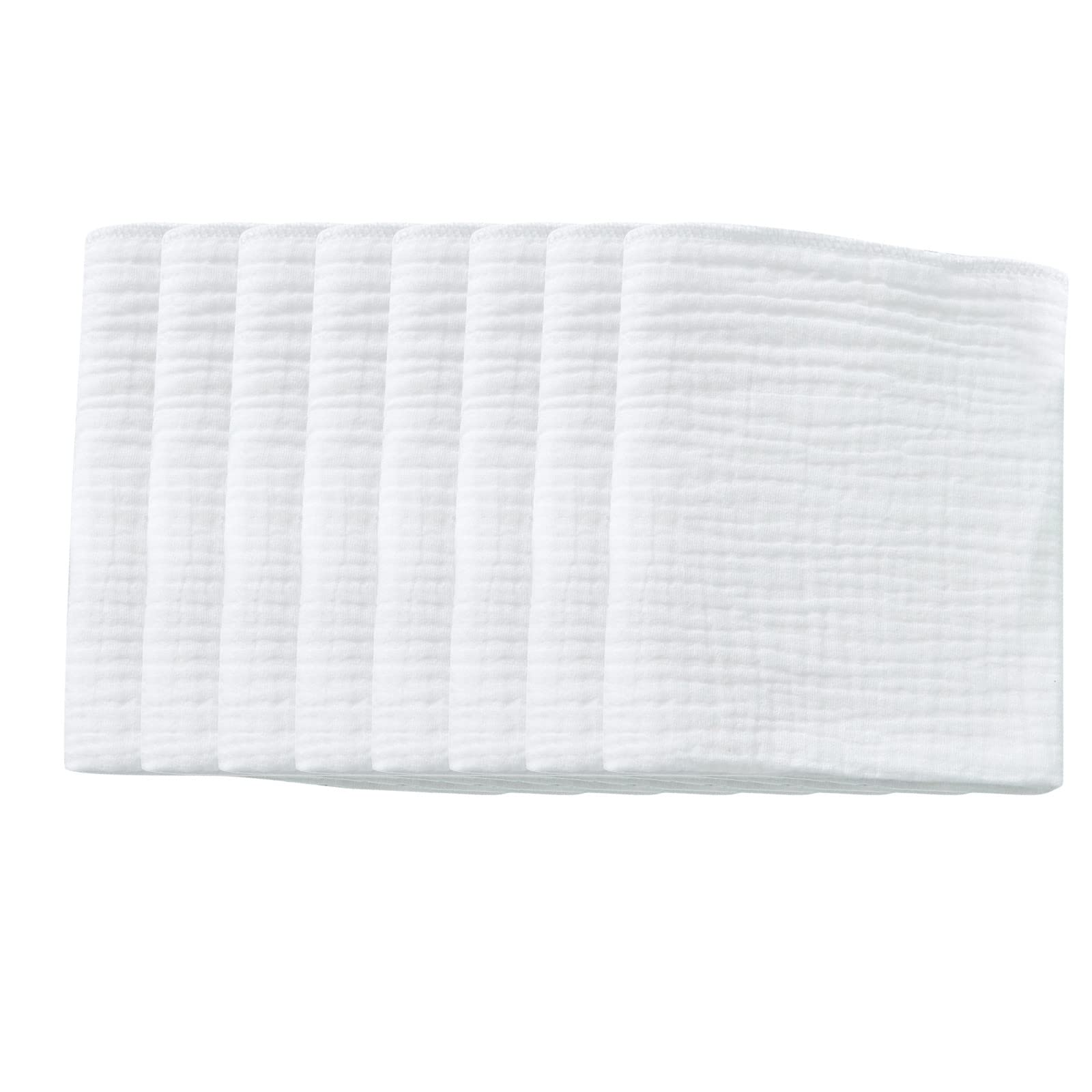 8 Pack Baby Cotton Burp Cloths - Super Soft 100% Cotton Large 17