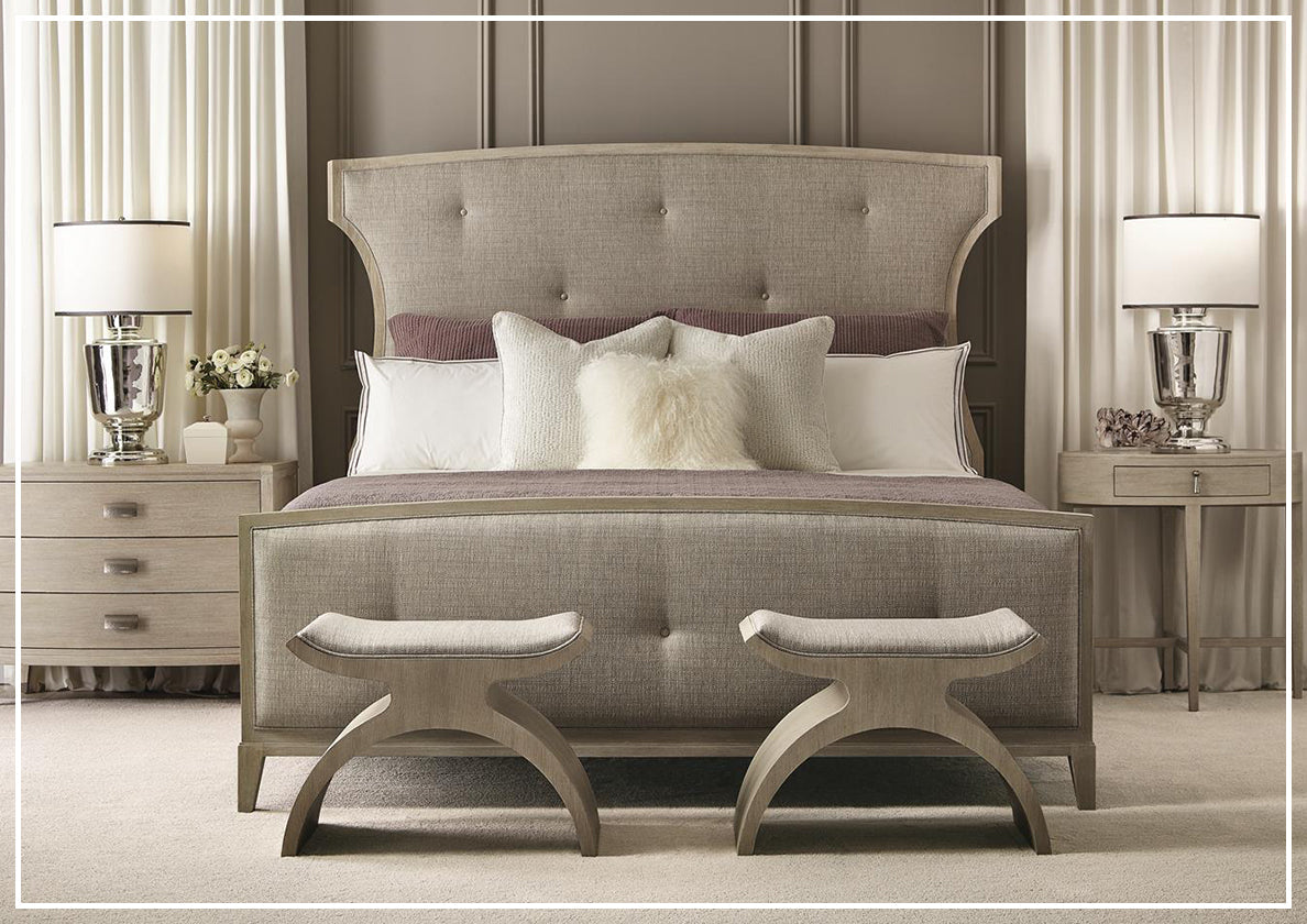 Bernhardt East Hampton Upholstered Panel Bed - Queen Size Upholstered Bed Frame with Button Tufted Headboard - Luxurious Bedroom Furniture for Master Bedroom & Guest Room