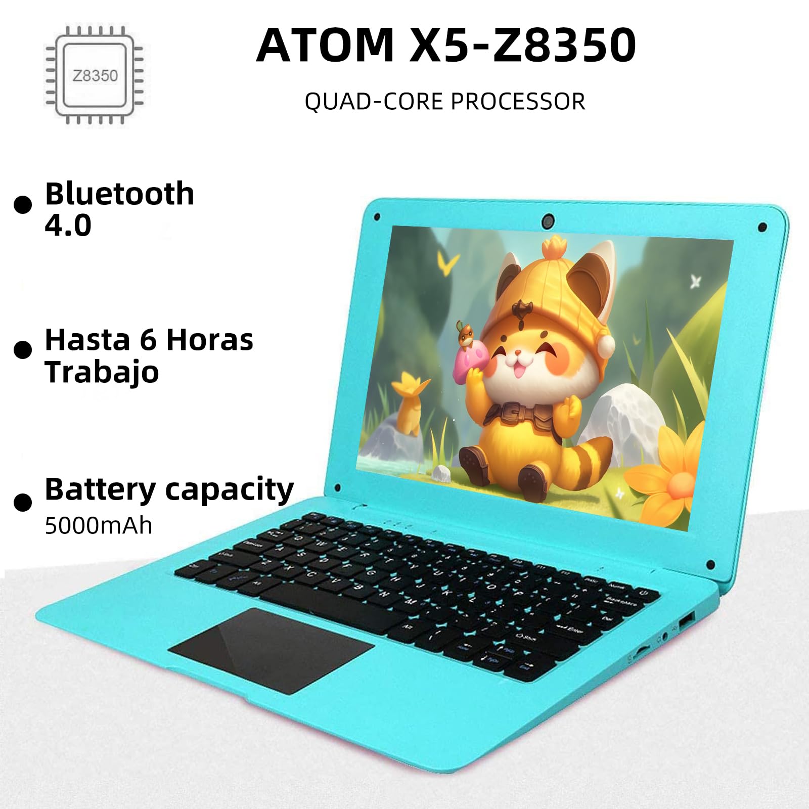 iSTYLE 10.1 Inch Windows 10 Ultra Thin Laptop - Full HD Display, 2GB RAM, 32GB Storage, Intel Atom Quad Core 1.44GHz, USB 3.0, WiFi, HDMI, Bluetooth - Includes Laptop Bag, Mouse, Mouse Pad & Headphones (Blue) - Perfect for Work, Study & Travel