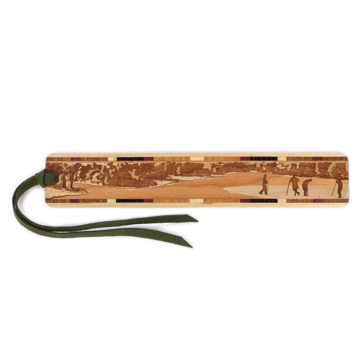 Handmade Personalized Golf Wooden Bookmark with Suede Tassel - Engraved Golf Gift for Men & Women - Perfect for Golf Lovers, Bookworms & Corporate Gifts - Made in USA