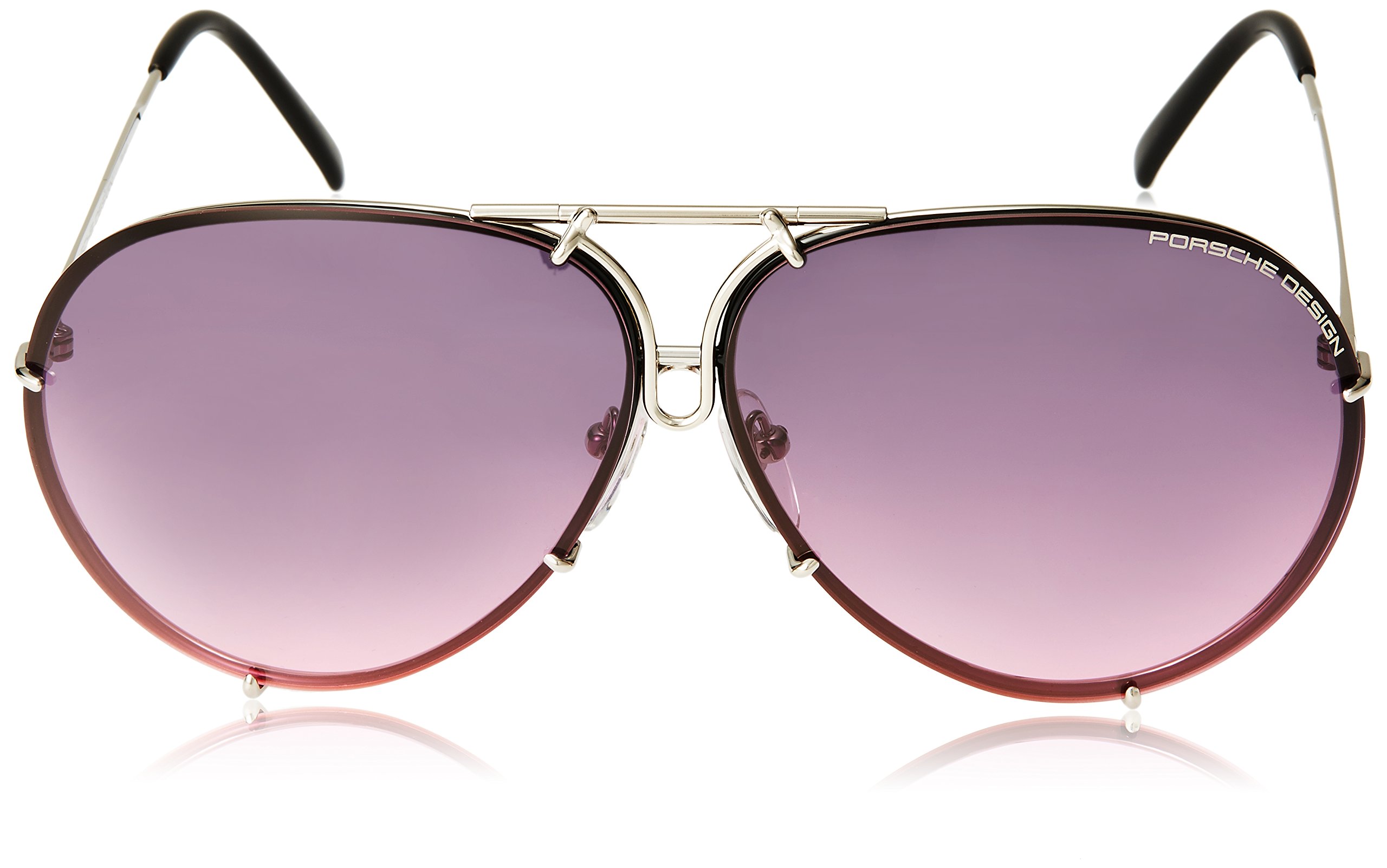 Porsche Design Premium Silver Sunglasses 69mm - UV Protection, Polarized Lenses for Driving, Outdoor & Fashion